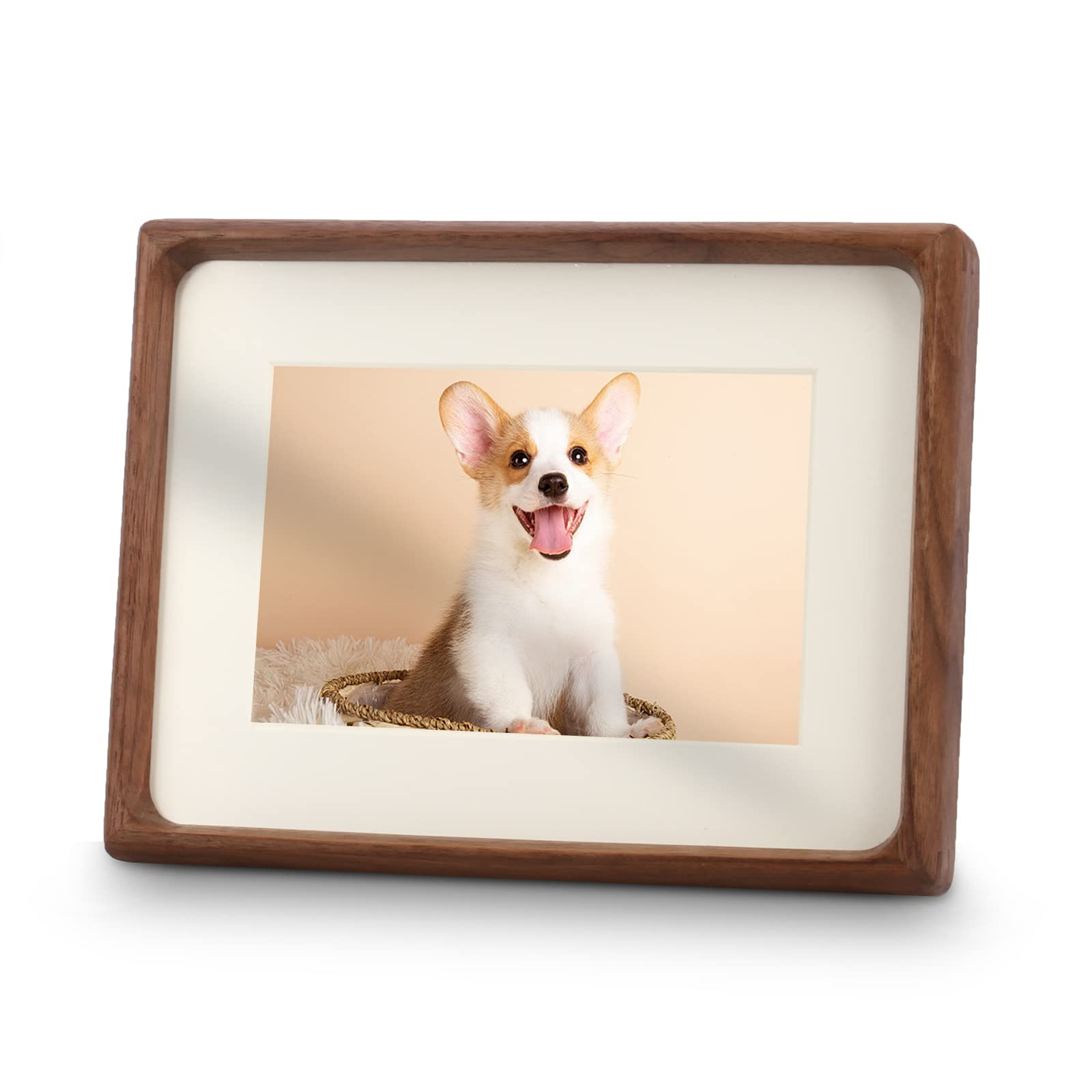 Mini Wood Picture Frame,Small Picture Frames 2x3 with Tiny Mat | Cute Polaroid Picture Frame,Teak Solid Natural Wood Tiny Photo Frame, Tabletop and Wall Mounting