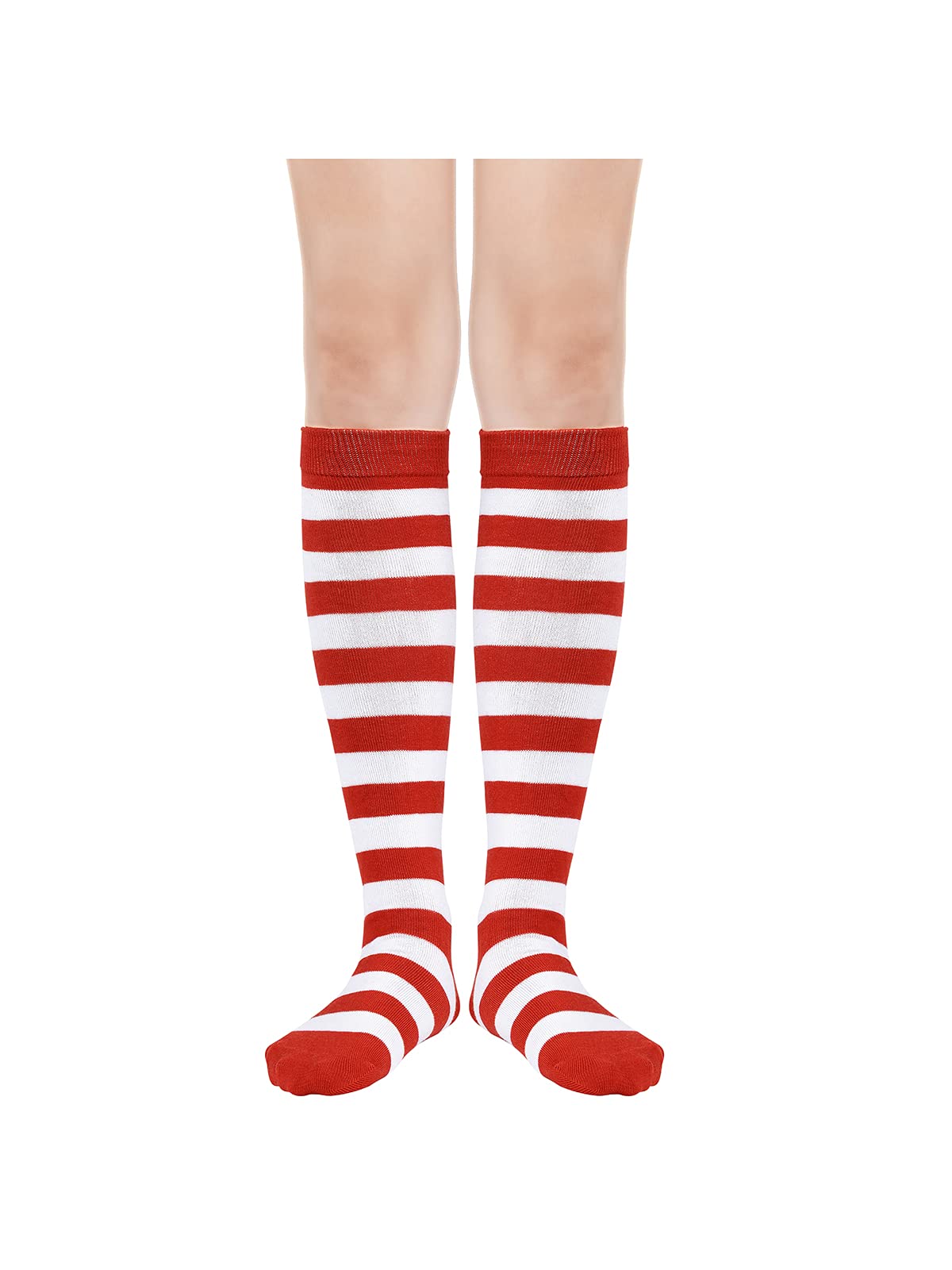Century Star Knee High Striped Socks for Women - Long Thin Tube Sports Thigh High Socks Tall Stockings