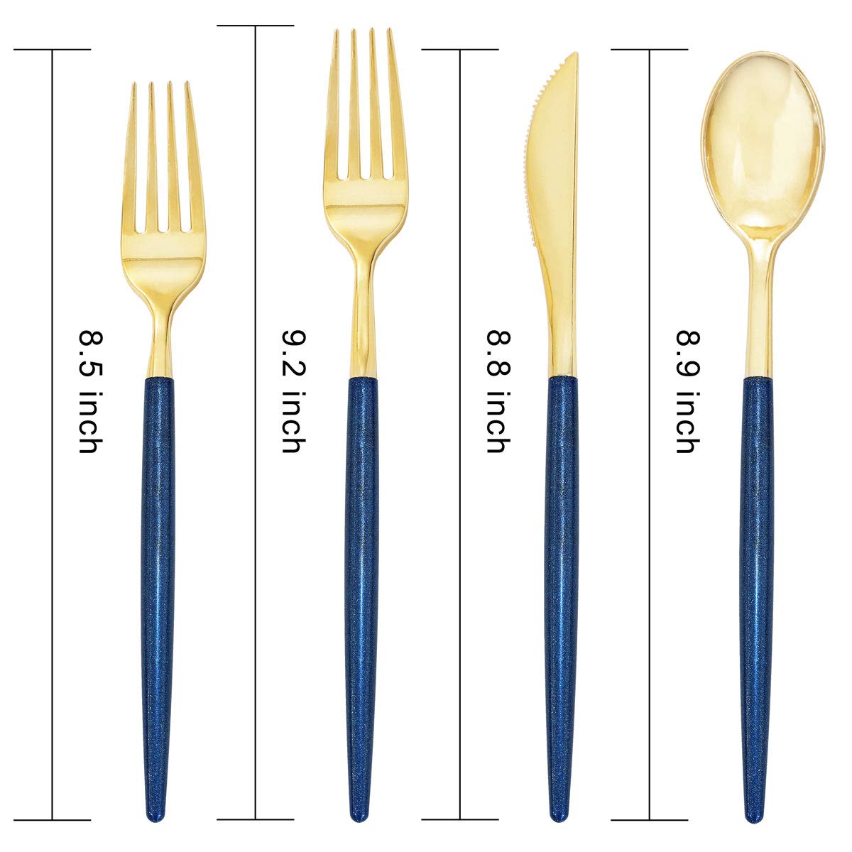 Supernal 102 Pcs Black and Gold Plastic Silverware Set,Heavy Duty Gold Disposable Cutlery for 34 Guests (34 Forks,34 Spoons,34 Knives),Elegant Plastic Flatware for Weddings,Parties & Upscale Events