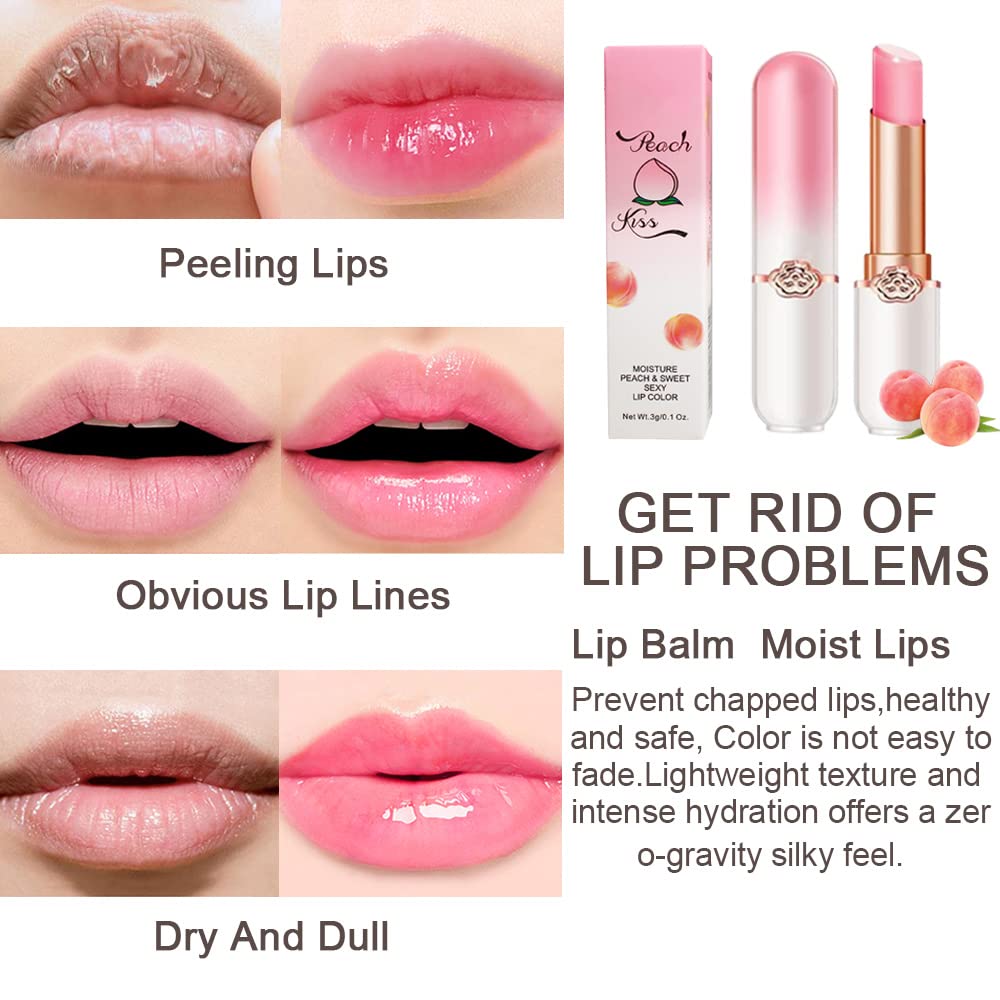 evpct 2Pcs Blueberry Tinted Lip Balms PH Lip Color Changing Lipstick Balm Stain Gift Set Queen for Women Girls Korean Mood Long Lasting Color Change Light Pink Lipstick Lip Tint Plumper Gloss