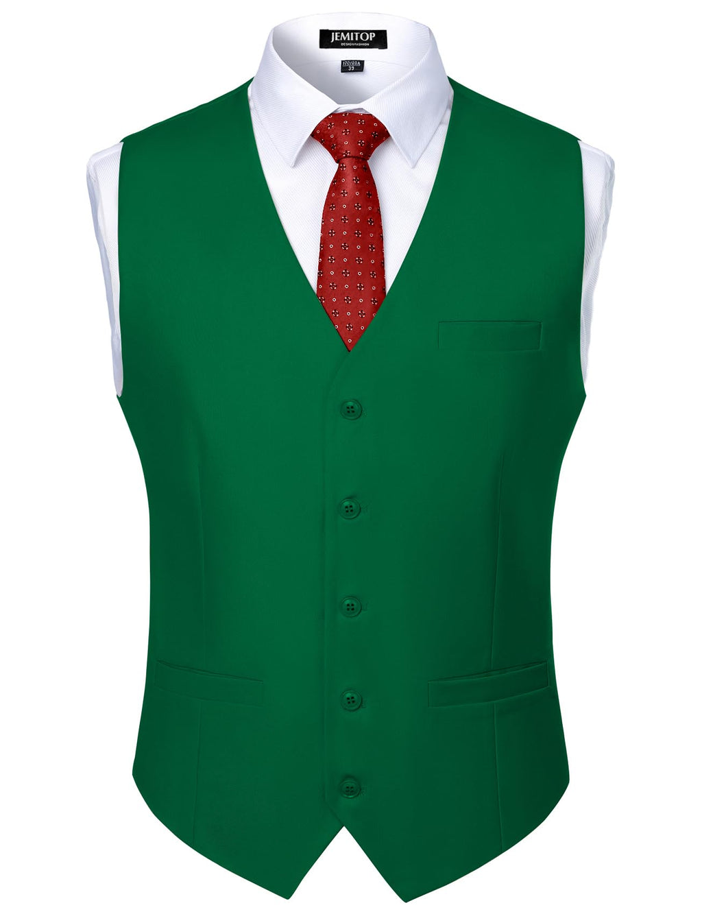 JEMITOP Men's Classic Slim Fit Dress Vest Formal Wedding Prom Tuxedo Suit Vest with Pocket