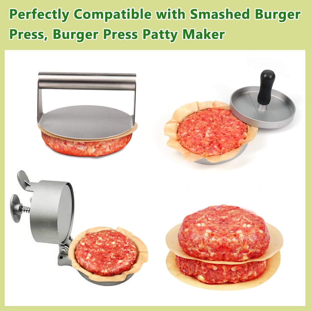 BOYAN 6 Inch Parchment Paper Rounds, Set of 220, Hamburger Patty Paper/Burger Press Paper, Non Stick Small Pre-cut Round Parchment Paper for Cake Pan, Springform Pan, Burger Patty Maker and More