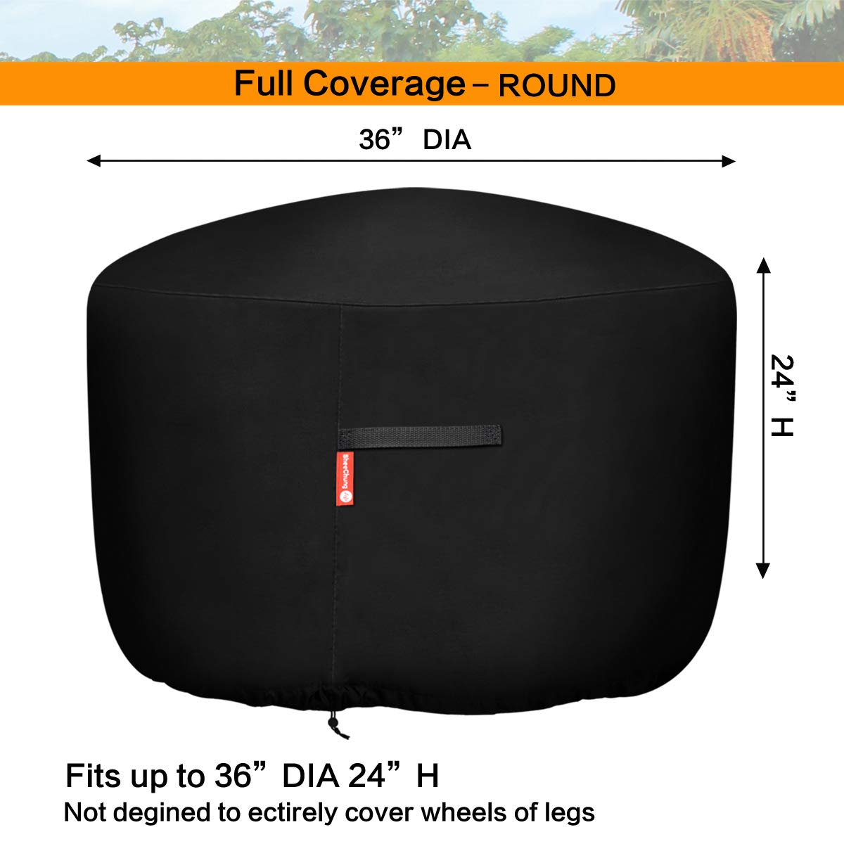SheeChung Fire Pit Cover for Solo Stove Bonfire Outdoor Smokeless Firepit-Small Round Waterproof 600D Polyester Shelter,Air Vent,Anti-UV&Tear Resistant-Fits for 16”-22” Gas Fire Pit Table (22"Dx16"H)