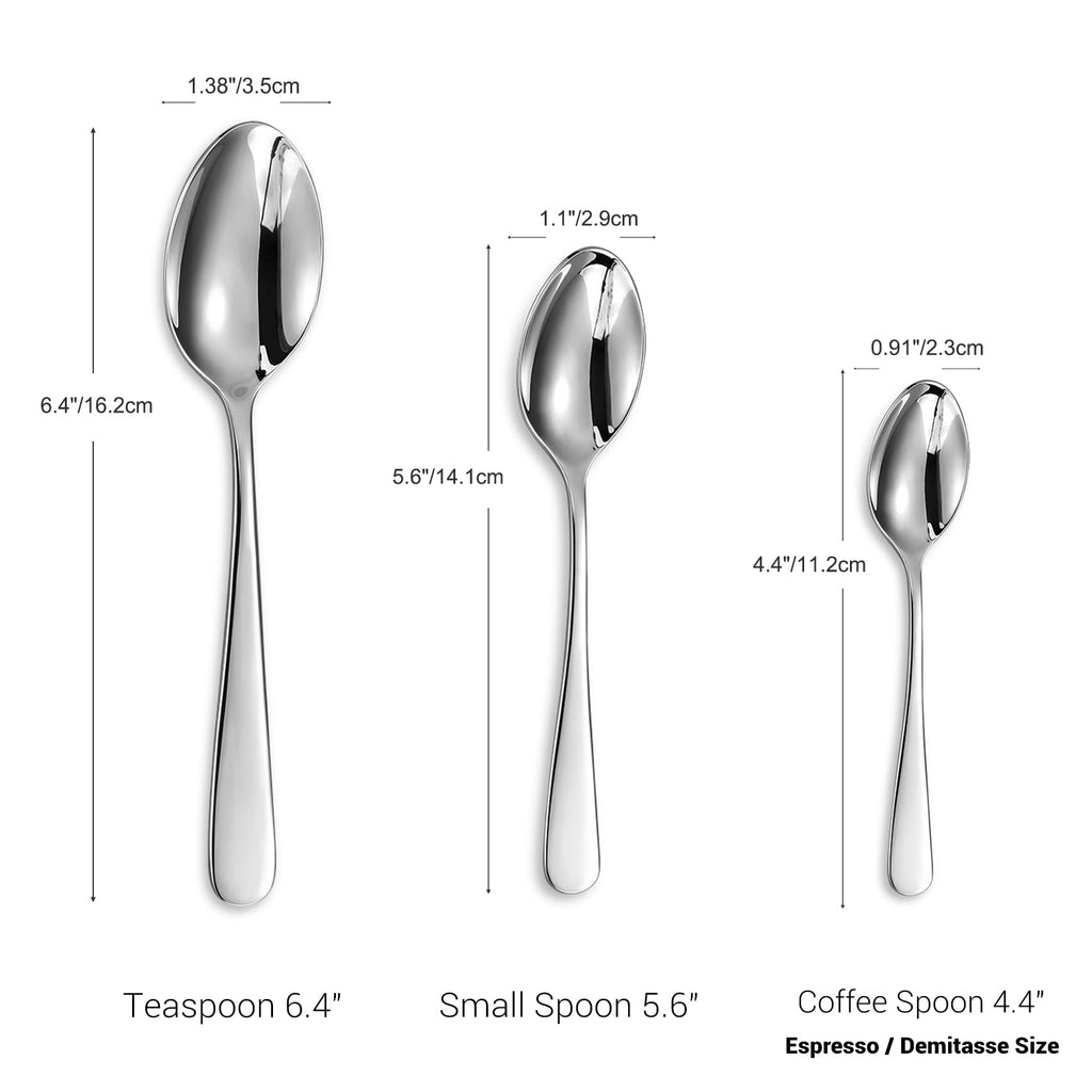 KEAWELL Premium Louise Spoons Set, Set of 4, 18/10 Stainless Steel, Exceptional mirror finish, Dishwasher Safe (5.6" Small Spoon)
