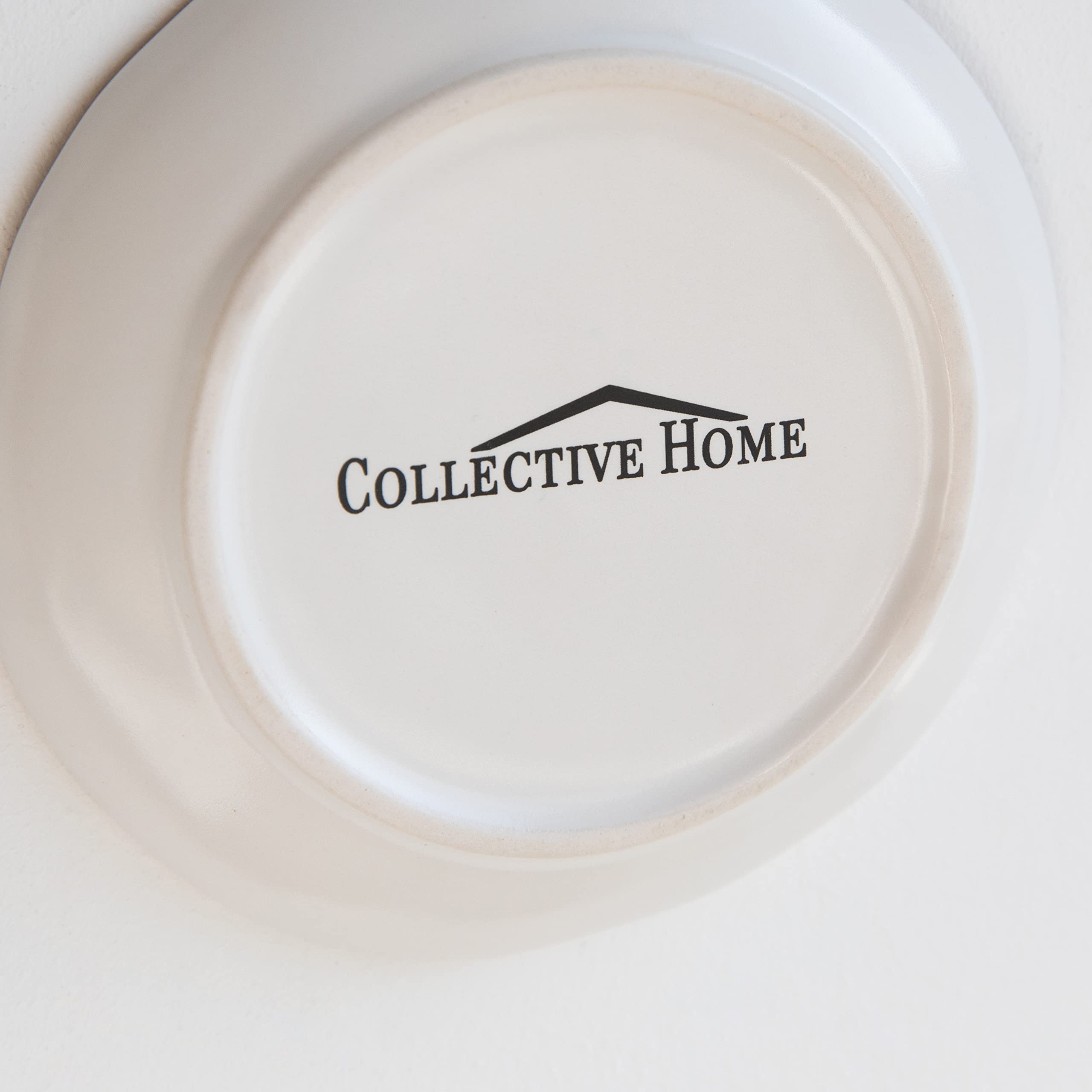 COLLECTIVE HOME - Ceramic Jewelry Tray, Decorative Trinket Dish for Rings Earrings Necklaces Bracelet Watch Keys, Birthday Mother's Day Christmas Gift for Women, 4.75", White Surface (A)
