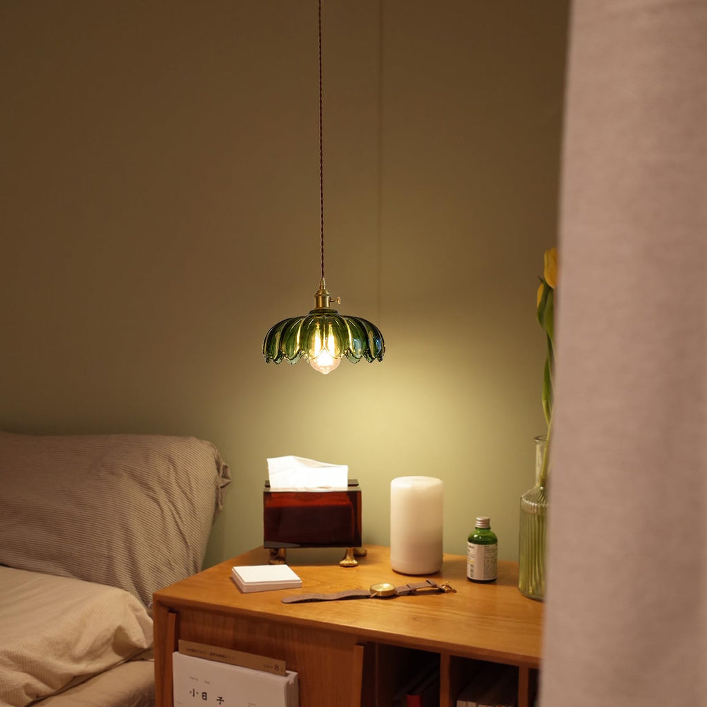 XZHGCEE Plug in Pendant Light: Amber Hanging Lamp Plug in Pendant Lamp, Glass Pendant Lighting for Kitchen Island, Bedroom, Dining Room, Living Room, No Bulb
