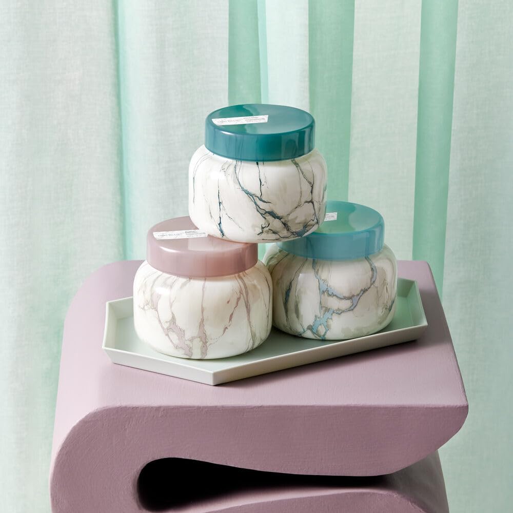 Capri Blue Modern Marble Jar Candles - Luxury Candles for Home Scented - Long Lasting Soy Wax Blend (Aloha Orchid, 8 oz)