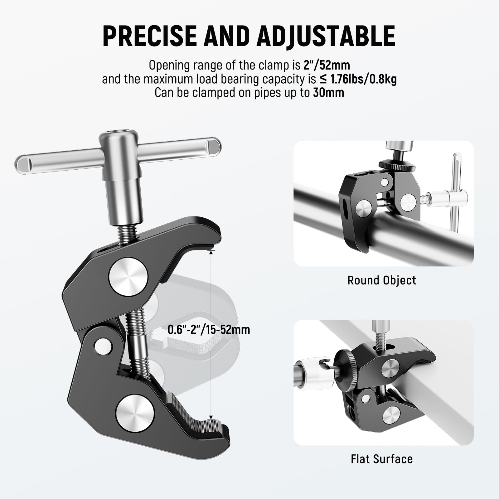 NEEWER 5.9"/15cm Adjustable Friction Magic Arm with 1/4" Screw on Both Ends, Compatible with SmallRig Cage, Flash/LED Light/Microphone/Monitor/SuperClip, Max Load 4.4lb/2kg, ST15