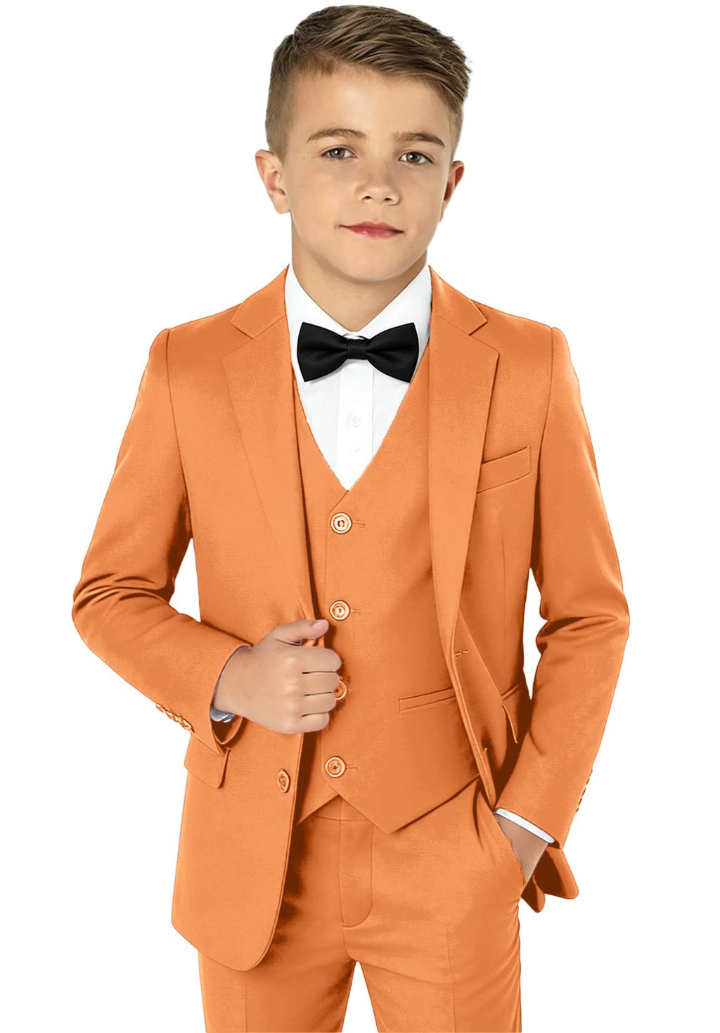 Boy Suits 5 Pieces Formal Suit Set with Adjustable Waist Kids Dress Suit for Wedding Prom