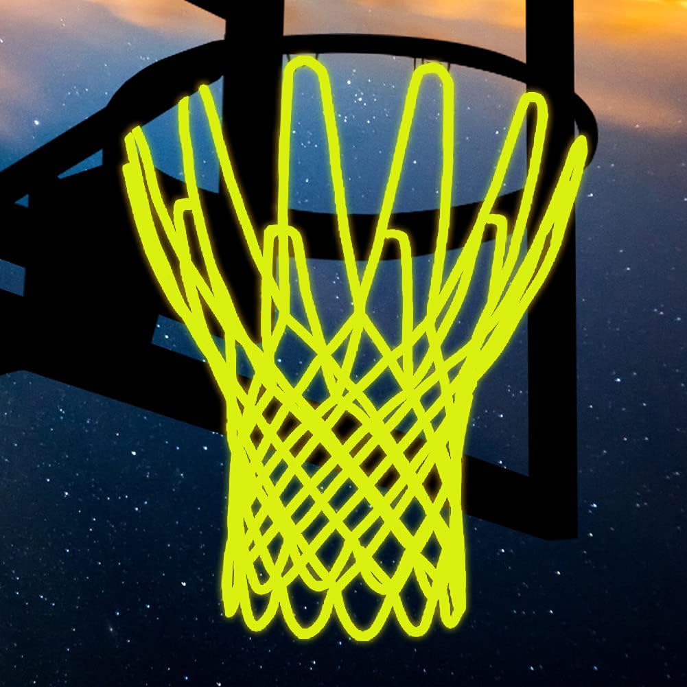 NEIJIANG Glow Basketball Net, Nightlight Basketball Net Luminous Outdoor Portable Sun Powered Sport Nylon