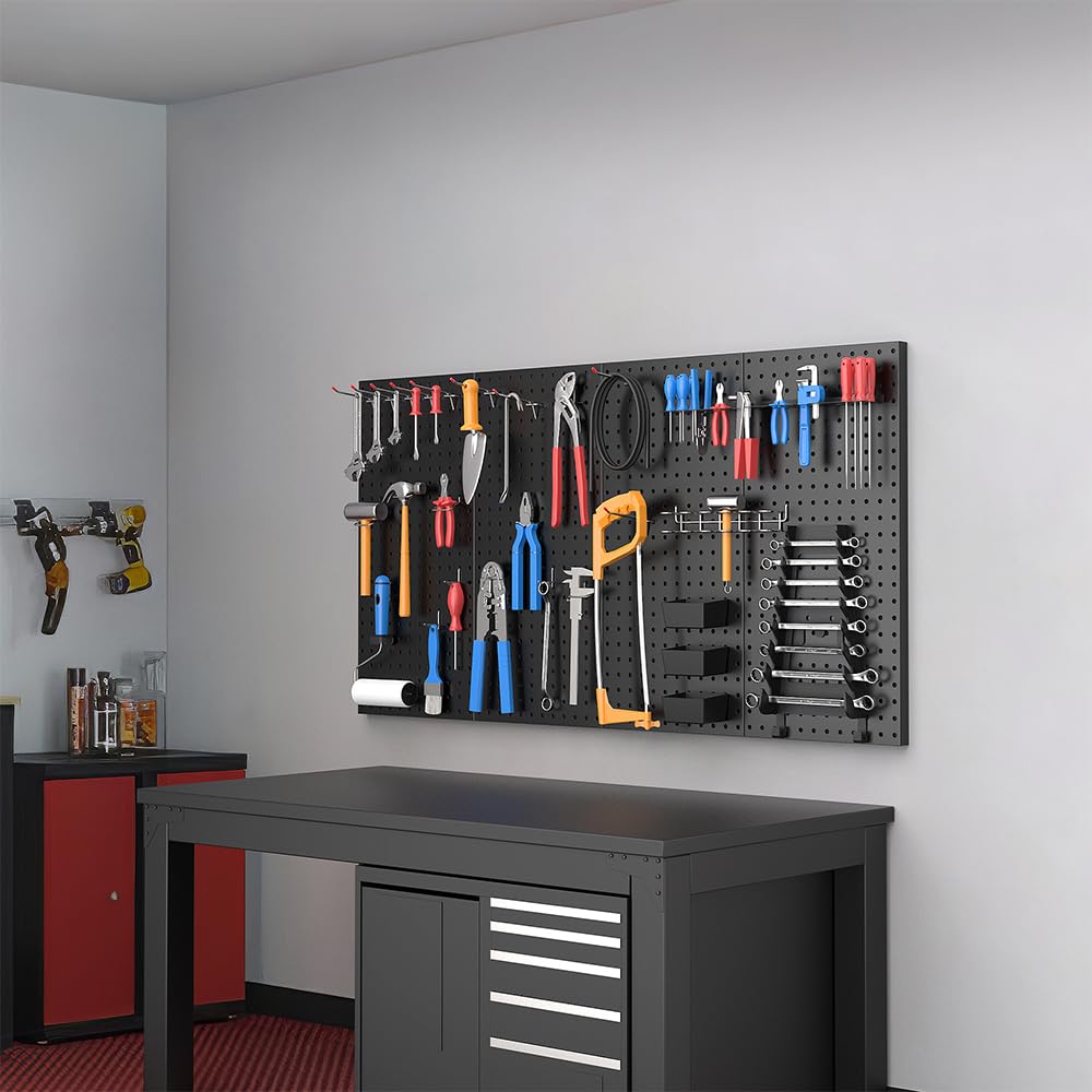 Ultrawall 2 Pcs Metal Pegboard Wall Panels, Peg Boards for Garage Tool Storage
