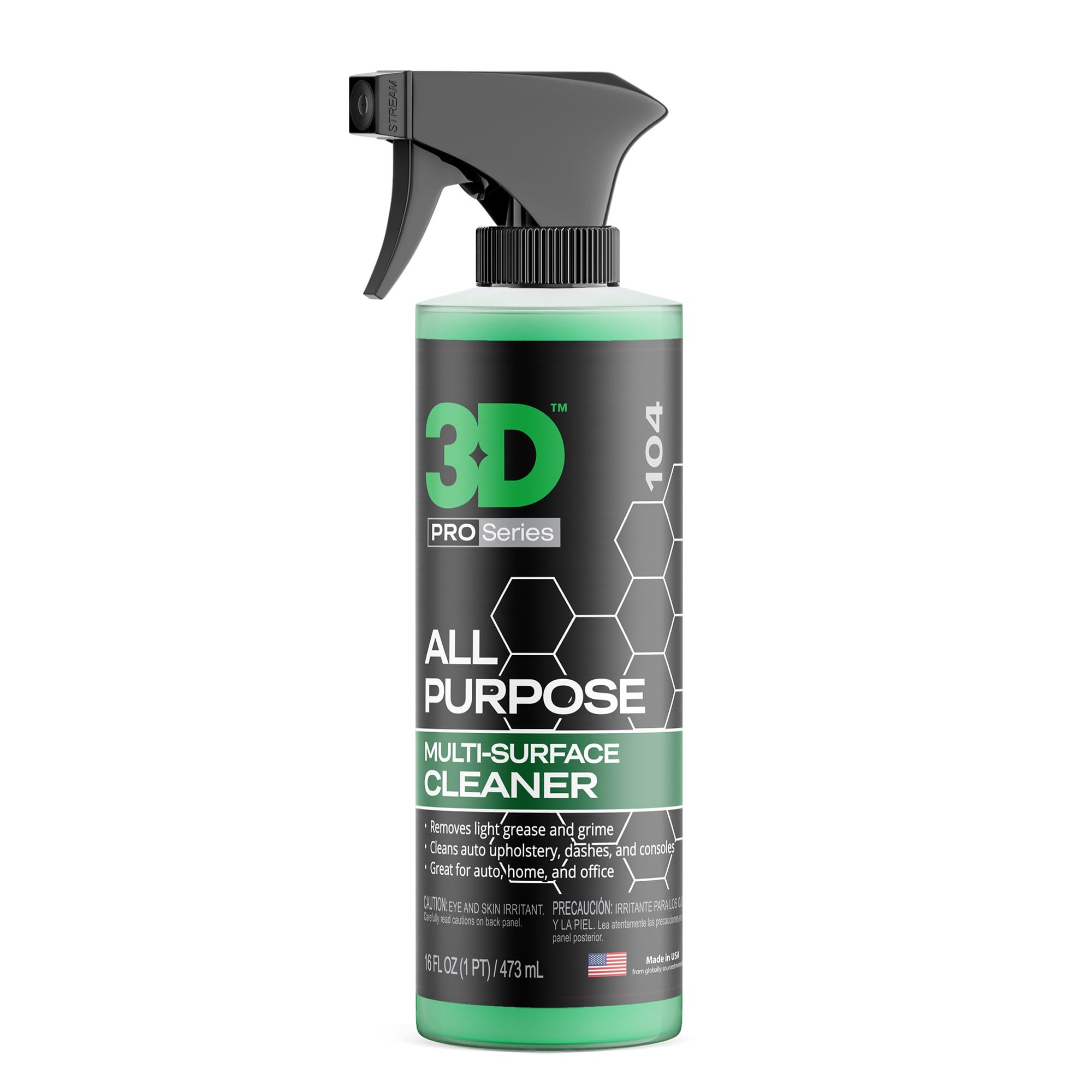 3D All Purpose Cleaner – High-Performance Interior & Exterior Car Cleaner for Vinyl, Leather, Plastic, Fabric, Carpet & More - 16 oz