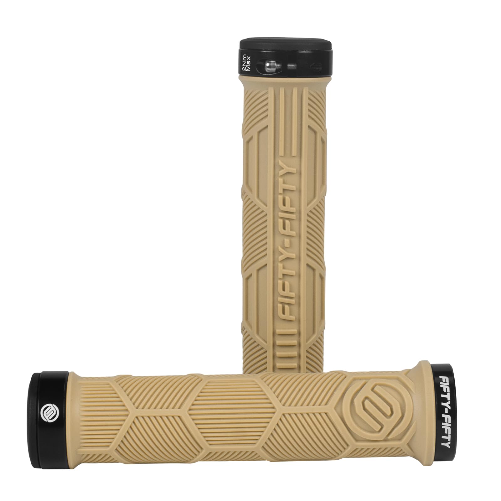 FIFTY-FIFTY Double Lock-On Mountain Bike Grips, Bicycle Handlebar Locking Grips, Non-Slip MTB Handle