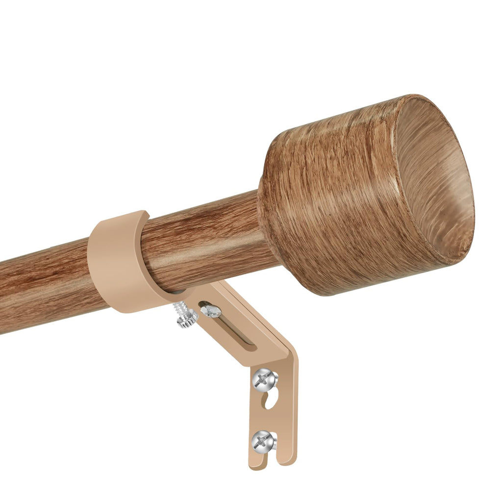1” Diameter brown curtain rod Itself is 30 to 60 inch. 1 Pack Fits 30-54 inch Windows with Heavy Duty Adjustable brown curtain rods Splicing Metal Extra Long Curtain Rod
