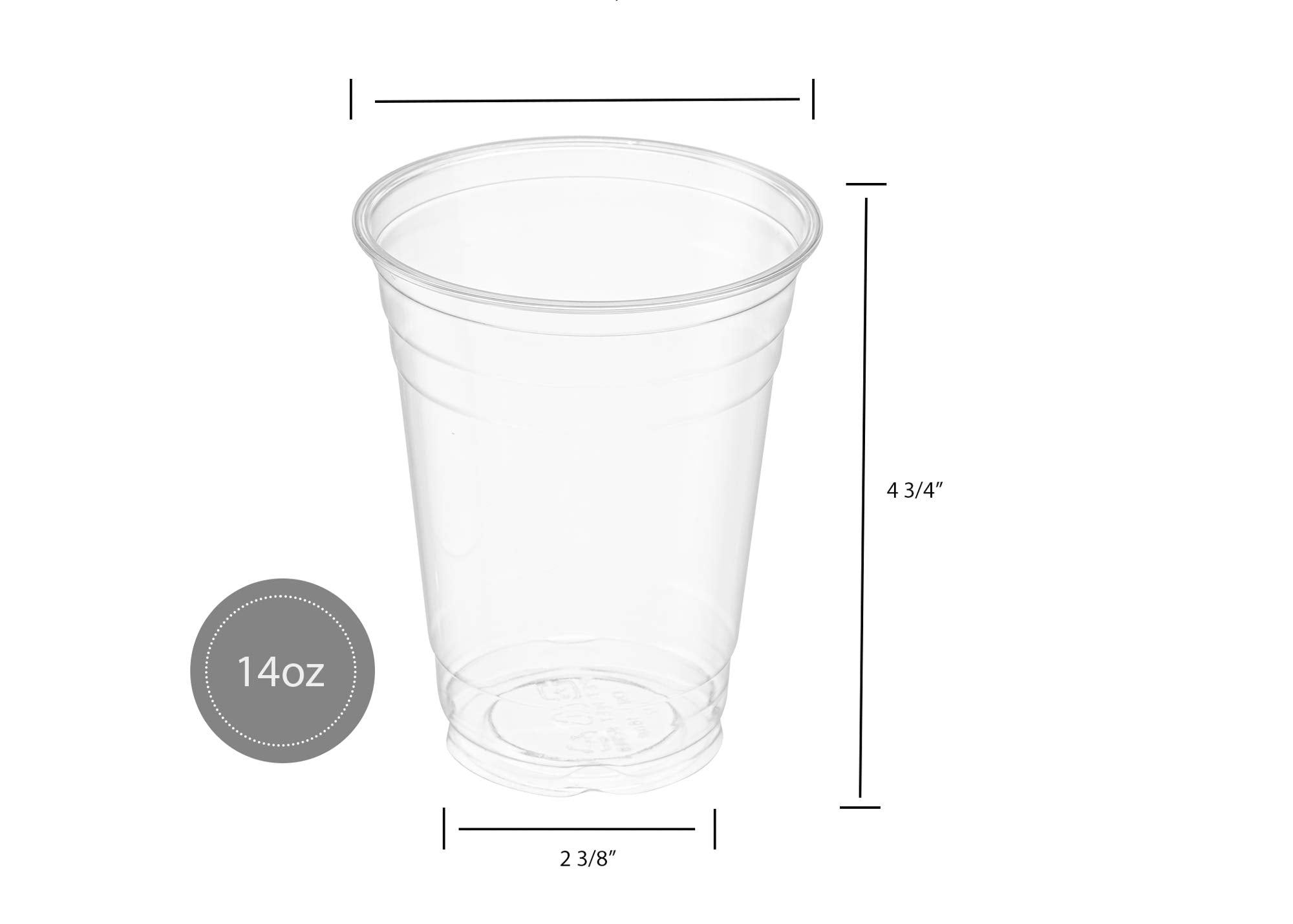 Crystal Clear PET Cups for Iced Coffee,Milkshake, Cold Drinks, Slush, Smoothy's, Slurpee, Ice cream, Dessert, Party's, Plastic Disposable Cups (50, 12 oz)