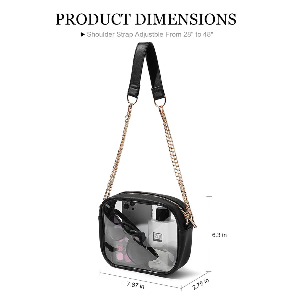 TOBVZOO Clear Bag Stadium Approved, Crossbody Transparent Bag for Concerts Sports Events, Purses for Men & Women