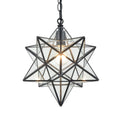14'' Moravian Star Pendant Light Seeded Glass Star Lights with Adjustable Hanging Chain Light for Kitchen Bedroom Dining-Dimmable