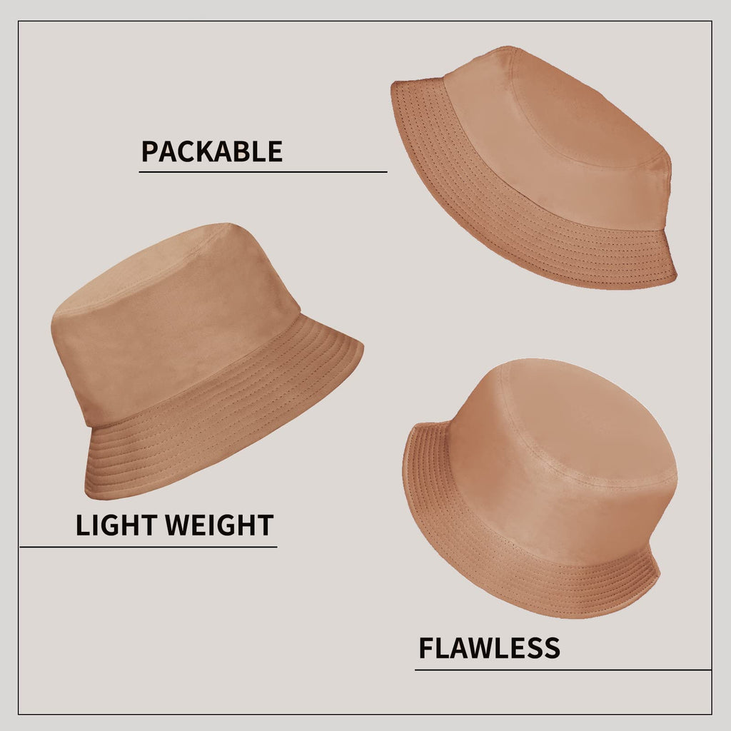 Rosoz 1 & 2 Pack Bucket Hat for Women Men Summer Travel Beach Sun Hat Outdoor Cap Unisex Bucket Hats