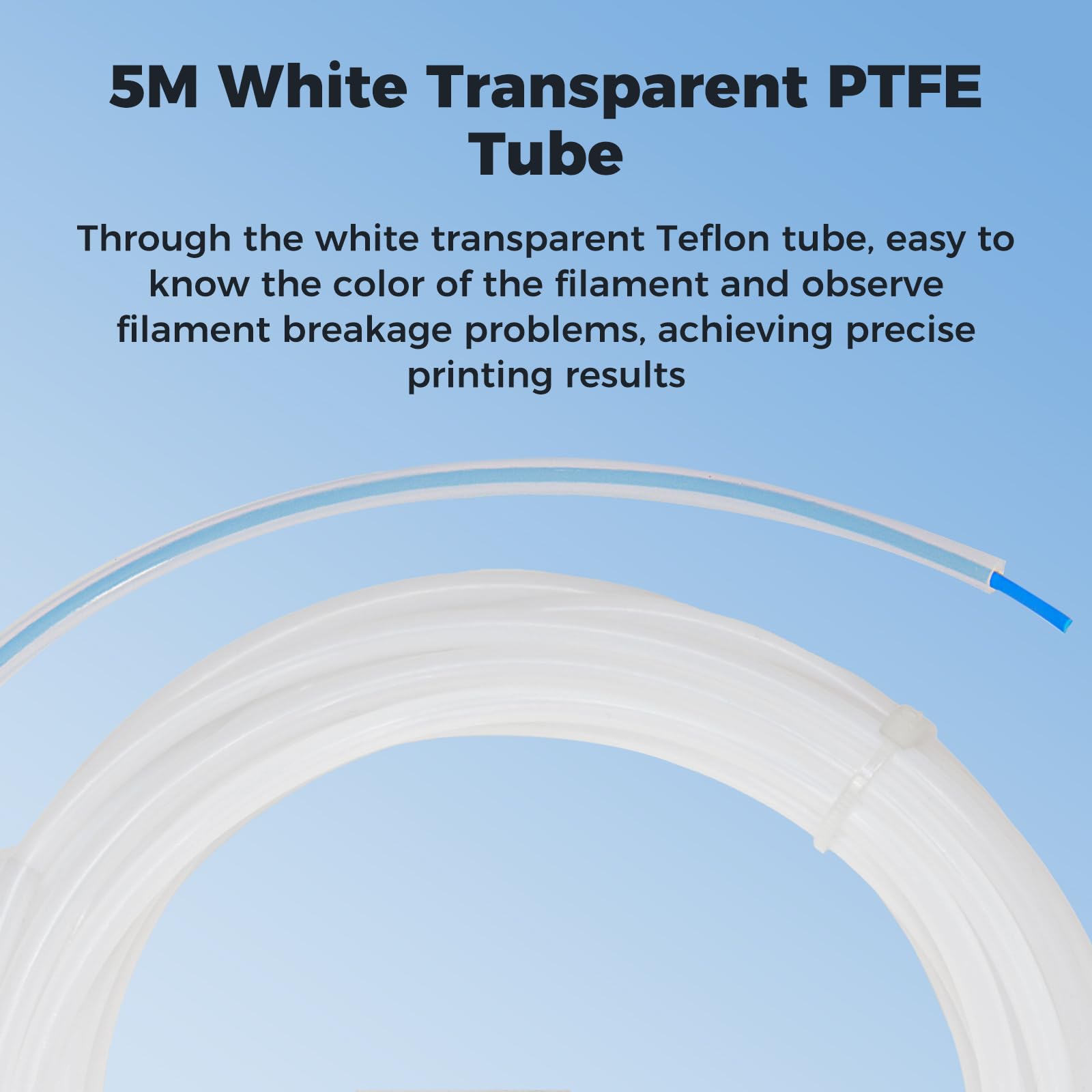 Capricorn Bowden PTFE Tubing 1M XS Series 1.75MM Filament with 2X PC4-M6 & 2X PC4-M10 Pneumatic Fittings & Tube Cutter for Creality Ender 3 V2/ Ender 3/ Ender 3 Pro/Ender 5/ CR-10/10S 3D Printer