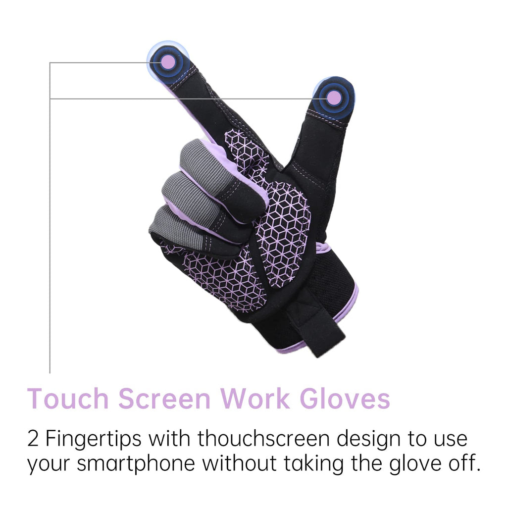 AIGEVTURE Safety Work Gloves Mens & Women, Light Duty Mechanic Gloves Touch Screen, Gardening Work Gloves with Grip,High Dexterity