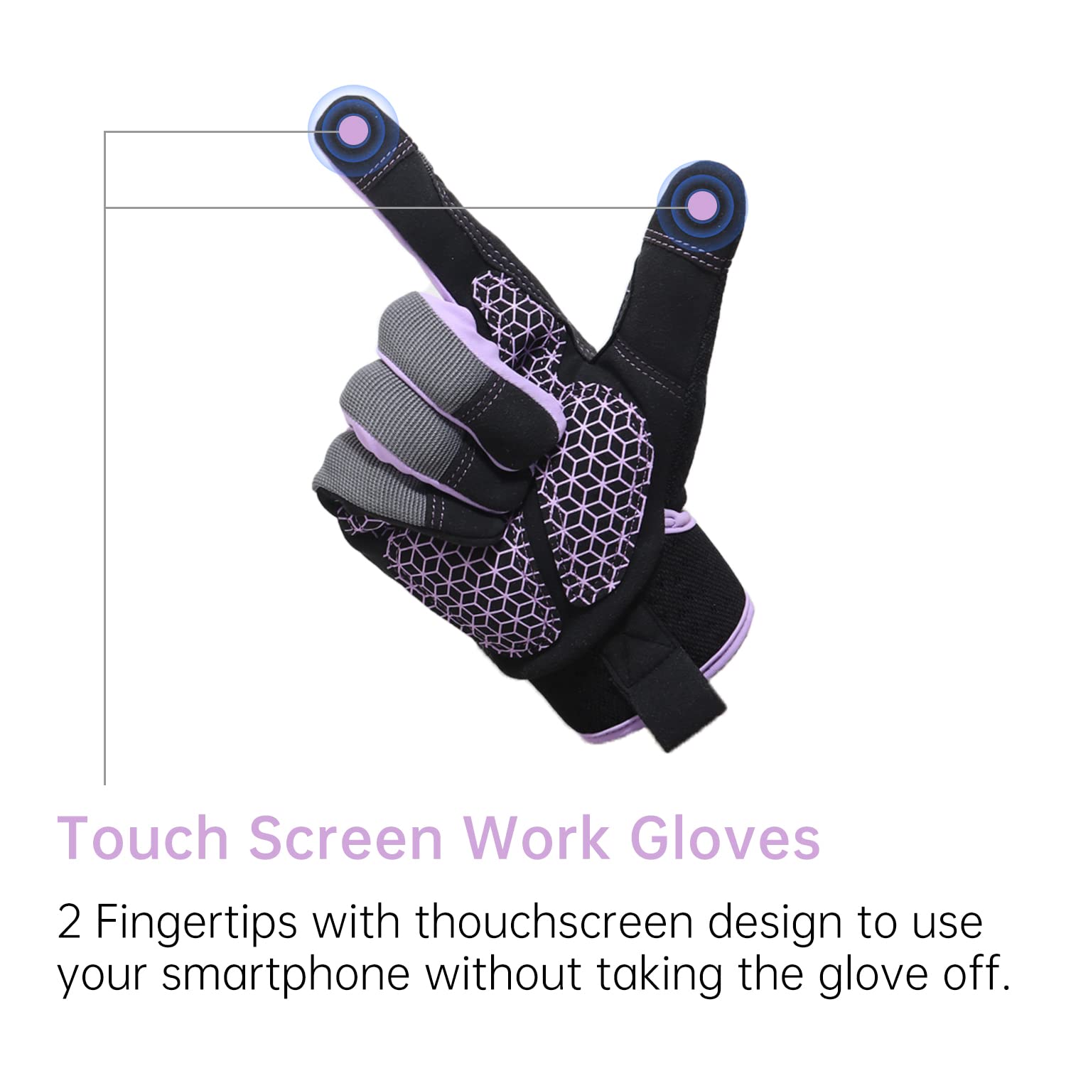 AIGEVTURE Safety Work Gloves Mens & Women, Light Duty Mechanic Gloves Touch Screen, Gardening Work Gloves with Grip,High Dexterity