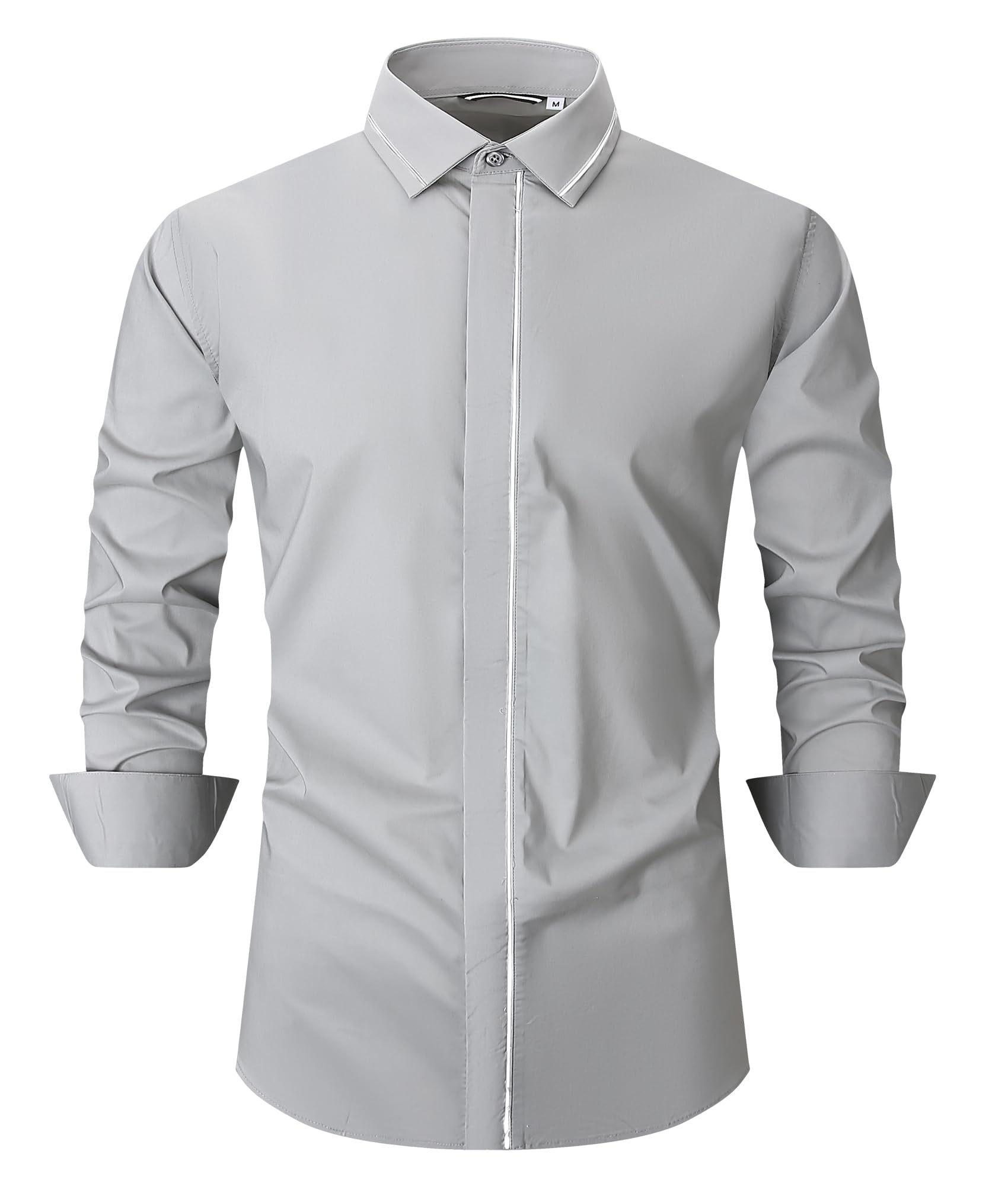 Alex Vando Mens Dress Shirt Wrinkle Free Regular Fit 4-Way Stretch Button Down Shirts