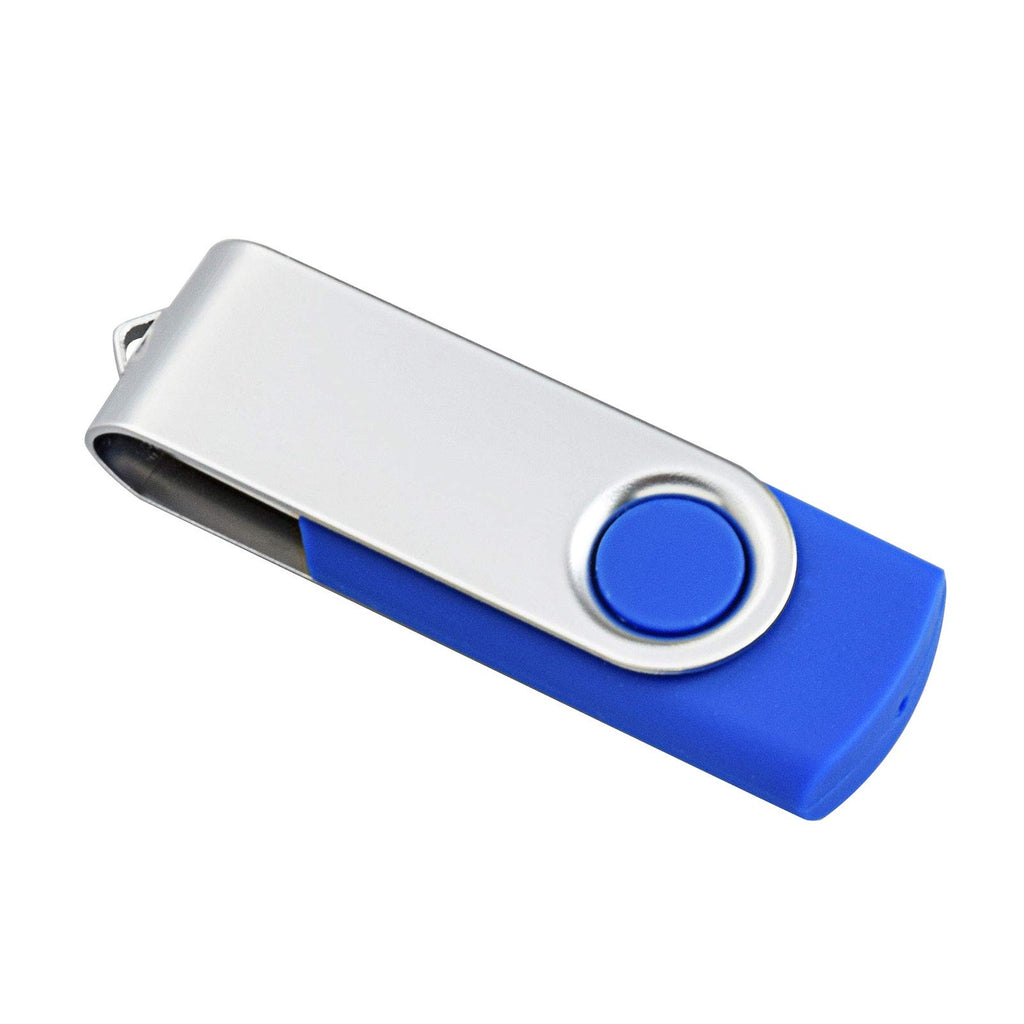 KOOTION 10 X 1GB USB Flash Drive 1gb Flash Drive Swivel Thumb Drive Memory Stick Keychain Design Blue