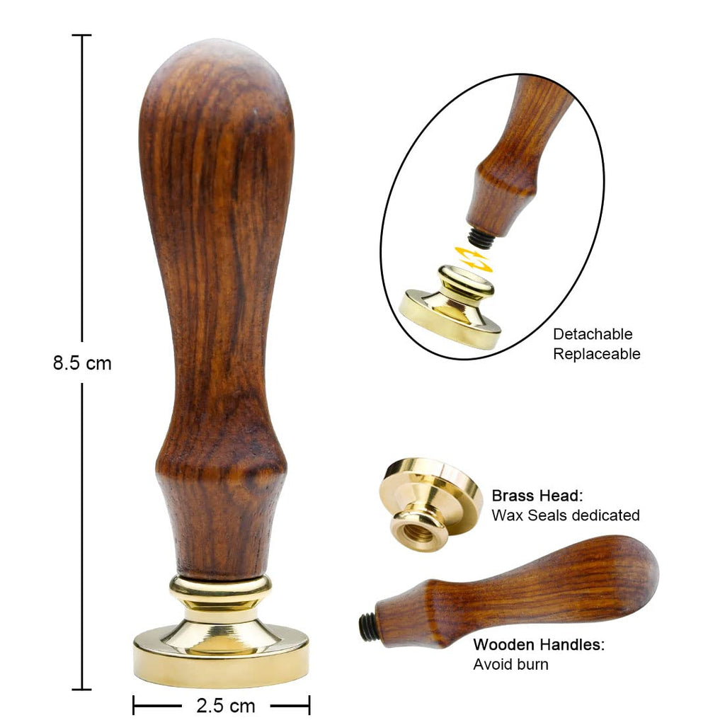 Medieval Initial Alphabet Sealing Wax Stamps, Brass Head Wooden Handle, for Thanksgiving Card/Envelope/Gift Wrap/Wedding Engagement Party Invitation - Letter S