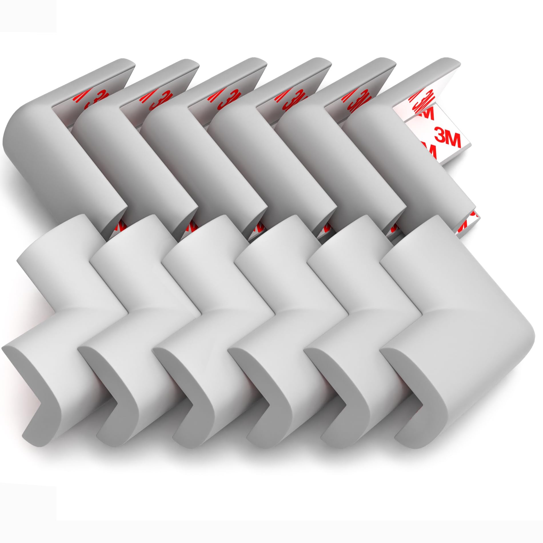 8-Pack Baby Proofing Corner Guards, Soft Rubber Corner Protectors for Furniture, 3M Adhesive Pre-Taped Corner Bumper Guards, Child Proof Safety for Fireplace, Table, Cabinet & Stairs, Black