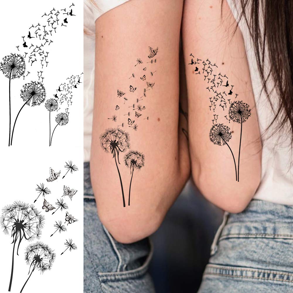 EGMBGM 52 Sheets Tiny Small Temporary Tattoos For Kids Boys Girls, Tribal Animals Butterfly Anchor Compass Tattoo Stickers For Men Women, 3D Cute Flower Fake Face Tatoo Kits Sets For Neck Arm Hands