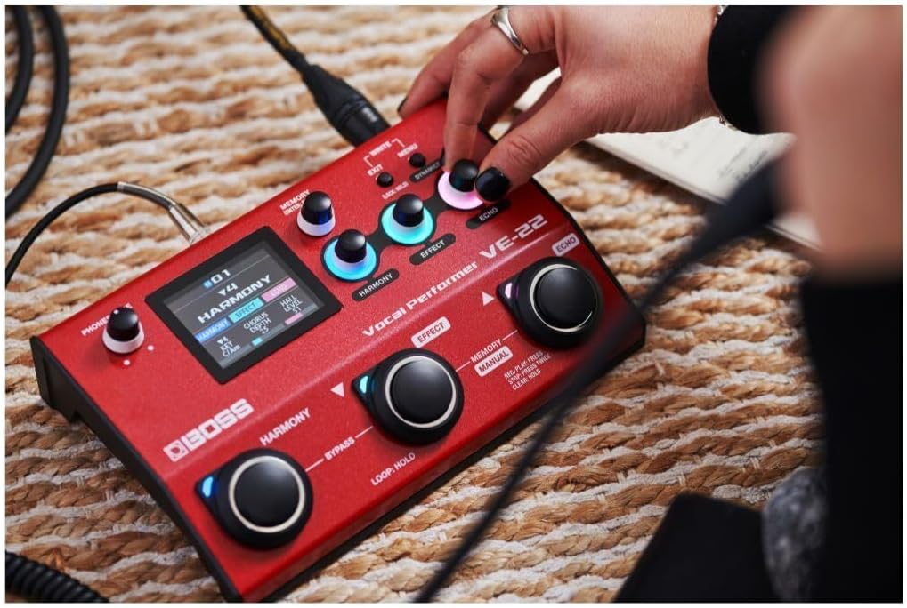 BOSS VE-22 Vocal Performer | Advanced Multi-Effects Processor for Singers | Powerful Harmony & Doubling Functions | Auto Pitch Correction | Ideal for Stage Performance, Recording, Livestreaming & More