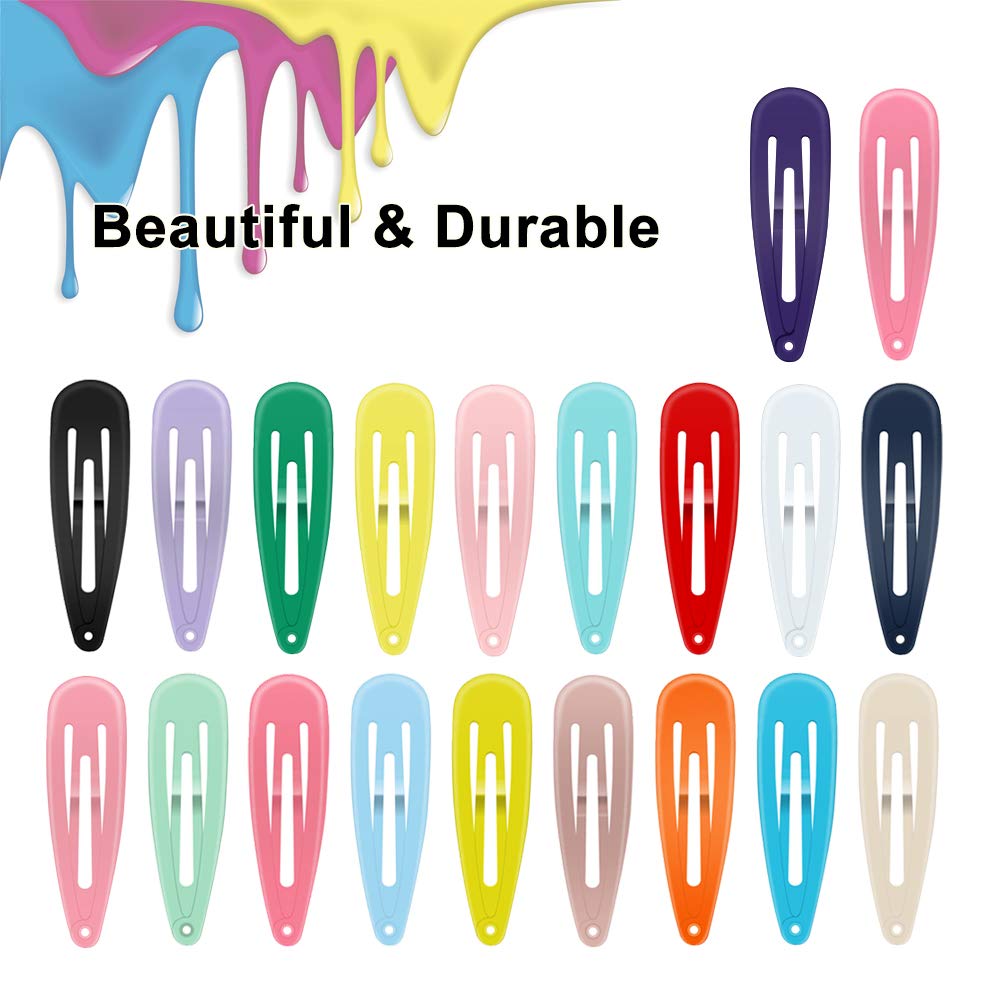 ECADY 100-Piece Metal Snap Hair Clips for Girls, Toddlers, and Kids, Hair Bow Barrettes Perfect for Fine Hair, Thick Hair, and More - Featuring Fun Bow Designs