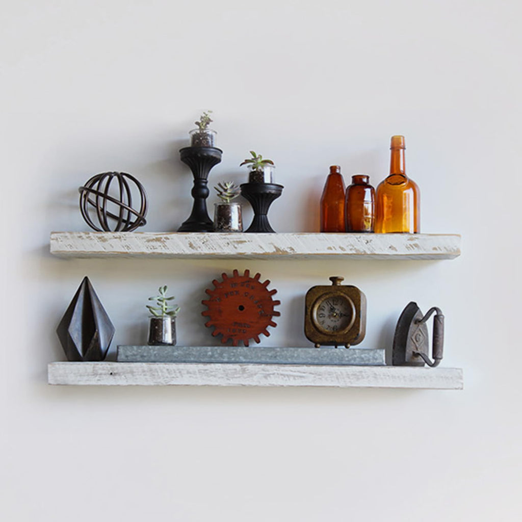 Urban Legacy Reclaimed Barnwood Planks | Floating Shelves for Wall w/Flush Mount Shelf Bracket Set Included | Set of 2 (Coffee Bean, 18"x 4.5"x 2")