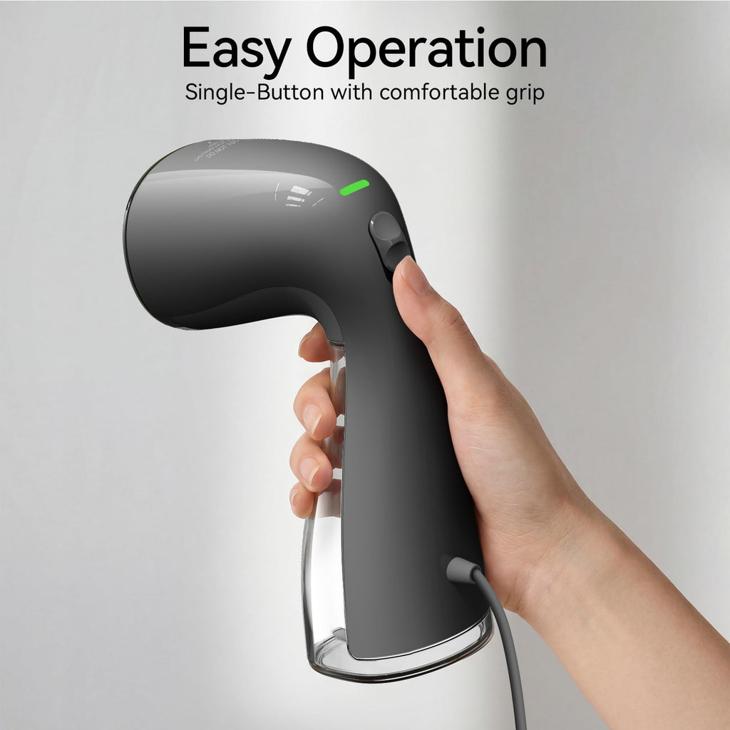 HiLIFE Steamer for Clothes, Portable Handheld Design, 240ml Big Capacity, 700W, Strong Penetrating Steam, Removes Wrinkle, for Home, Office and Travel(ONLY FOR 120V) (Olive Green)