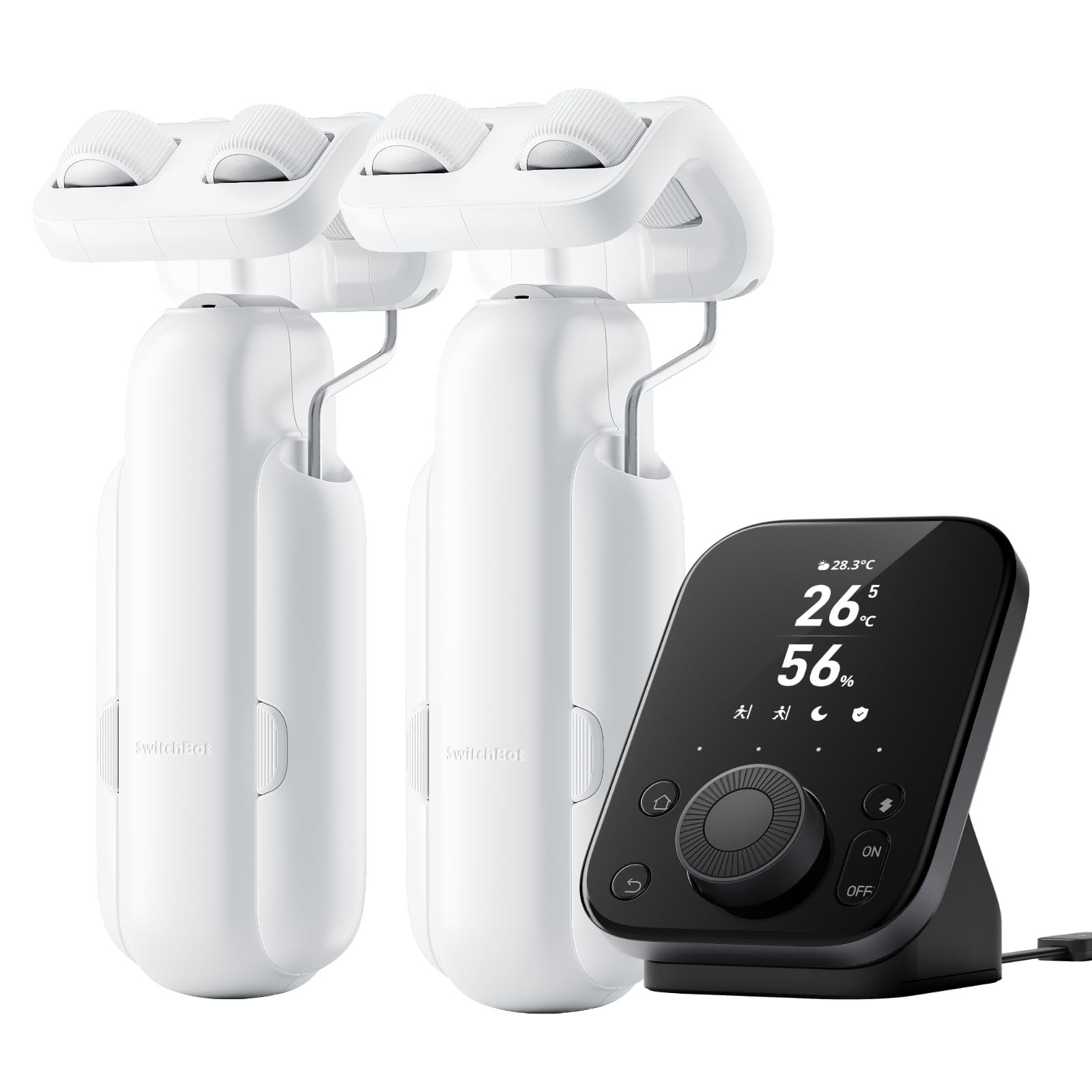 SwitchBot Smart Automatic Curtain Opener 2 Packs with Hub3 - Bluetooth Remote Control with App/Timer, High-Performance Motor, Unlimited Power, Add Hub to Compatible with Alexa, Google Home, HomeKit