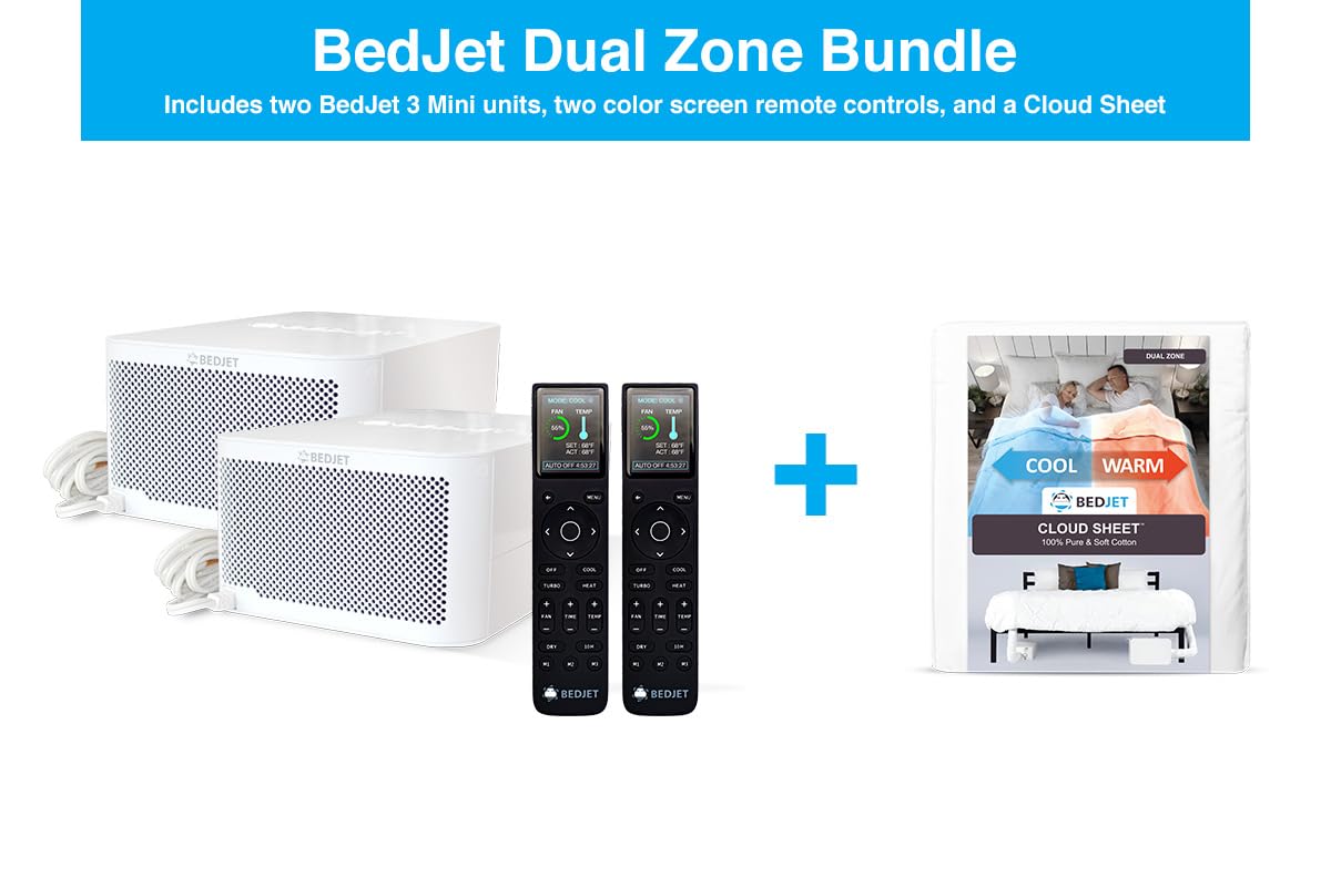 BedJet 3 Climate Comfort for Beds, Cooling Fan + Heating Air Bundle with Cloud Sheet (Queen/Full Size Sheet)