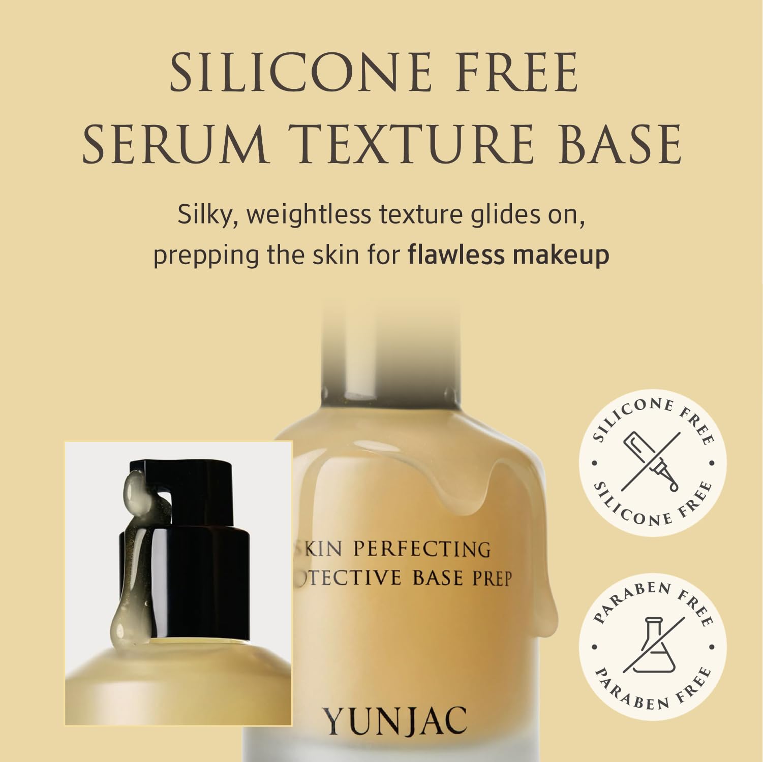 YUNJAC YUNJAC Base Prep (0.85 fl oz) - Grip Primer, Skin Perfecting Makeup Base for Korean Skin Prep. Silicone-Free, Serum Texture for Glowing, Flawless, and Long-Lasting Makeup
