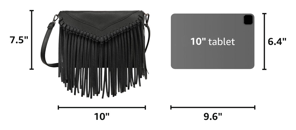 HDE Women's PU Leather Hobo Fringe Crossbody Tassel Purse Vintage Flap Envelope Handbag Western Sling Shoulder Bag