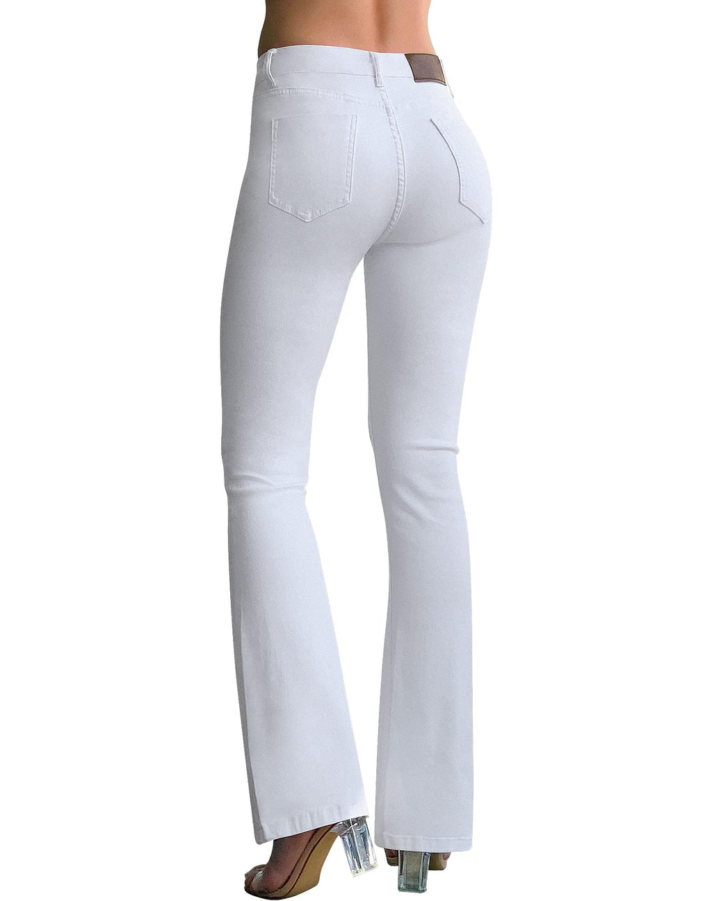 roswear Women's Trendy Stretchy Flare Jeans Mid Rise Bootcut Curvy Denim Pants