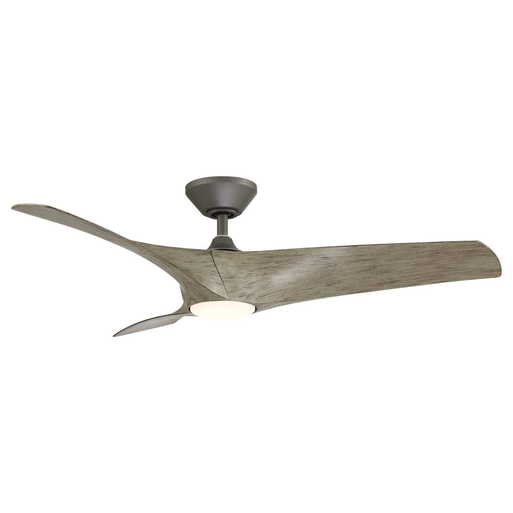 Modern Forms Zephyr Smart Indoor and Outdoor 3-Blade Ceiling Fan 52in Bronze/White Oak with Adjustable CCT 2700K-3000K-4000K-5000K LED Light Kit and Remote Control