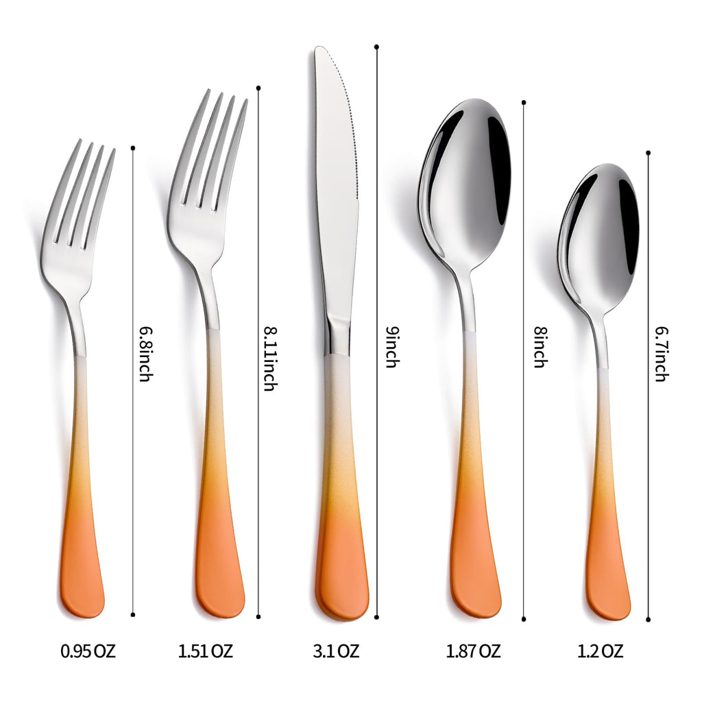 20-Pieces Blac and Pink Silverware Sets for 4,Pink Handle Stainless Steel Cutlery Set, Include Forks Spoons and Knives Set, Dishwasher Safe Utensil Sets for Home Restaurant