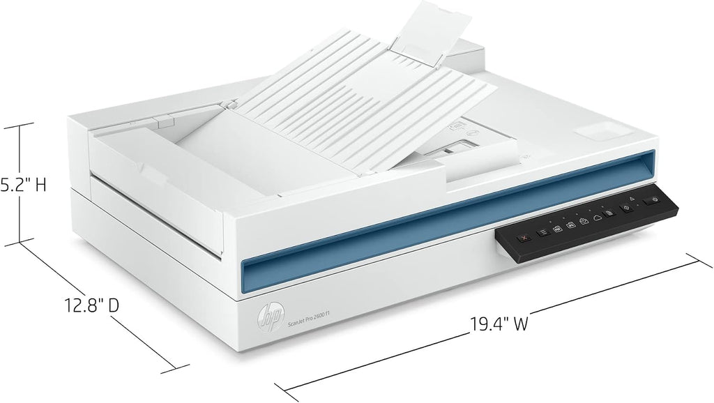 HP ScanJet Pro 2600 f1, White, Fast 2-Sided Scanning and Auto Document Feeder (20G05A)