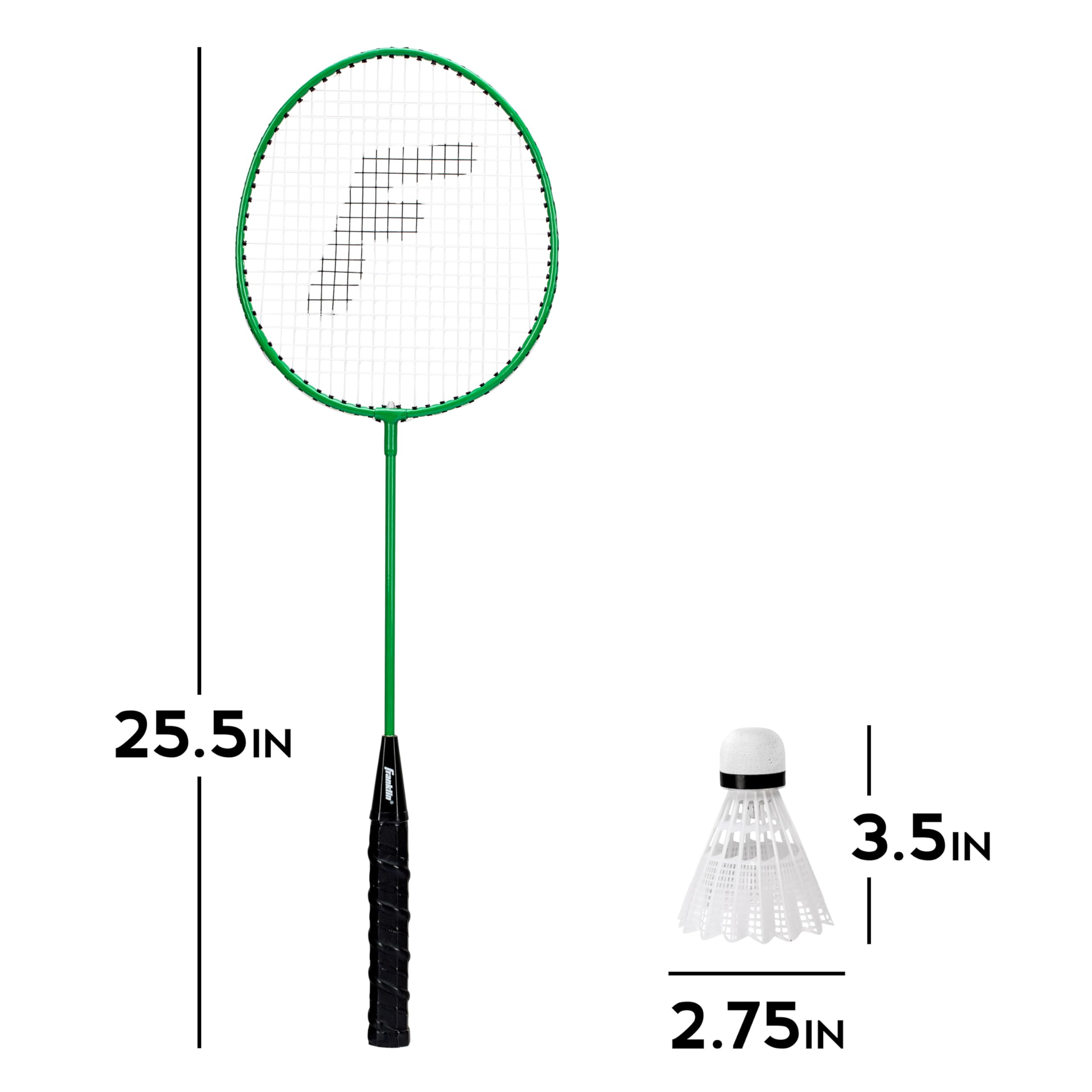 Franklin Sports Badminton Racket + Birdie Set - Replacement Badminton Equipment for Kids + Adults - 2 Player - 4 Player Badminton Racket Sets