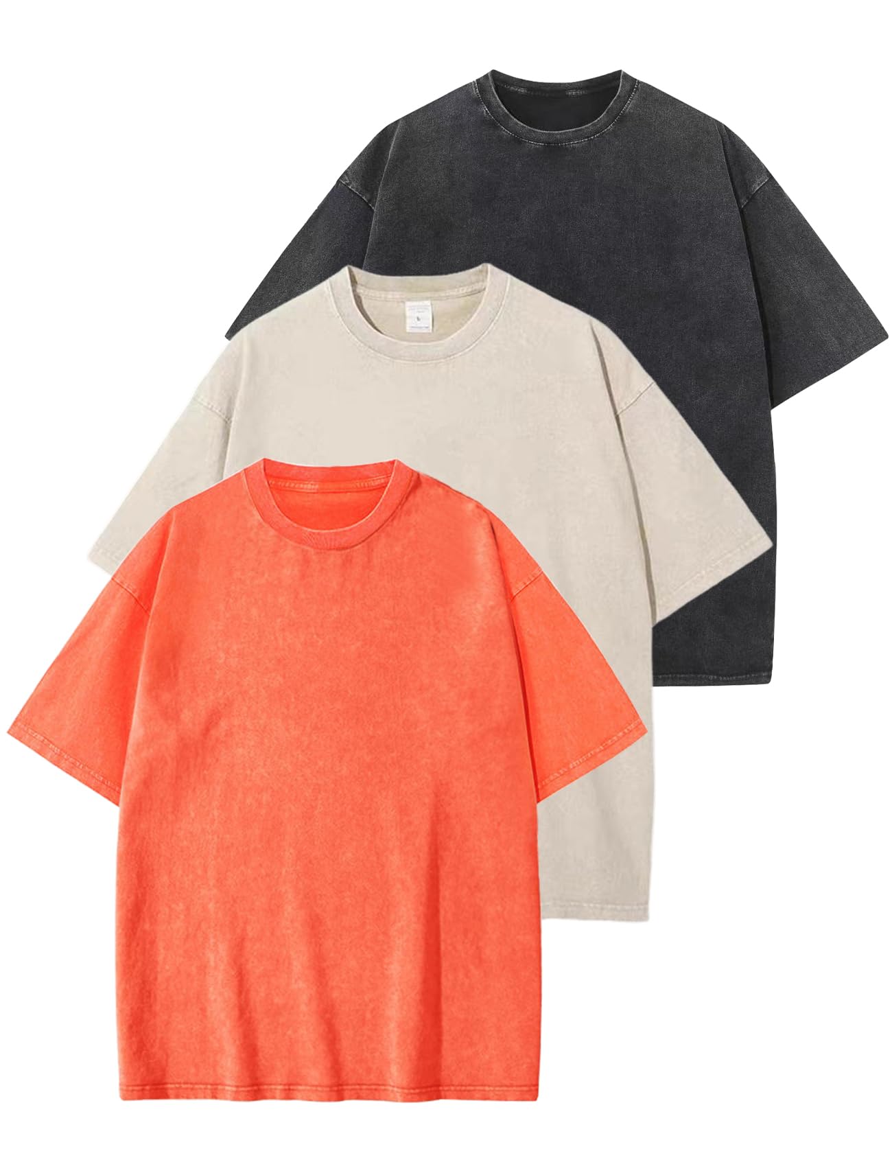 Arssm Men Oversized T Shirts Vintage Tee Loose Fit Short Sleeve Casual Streetwear Baggy Washed Unisex Tops