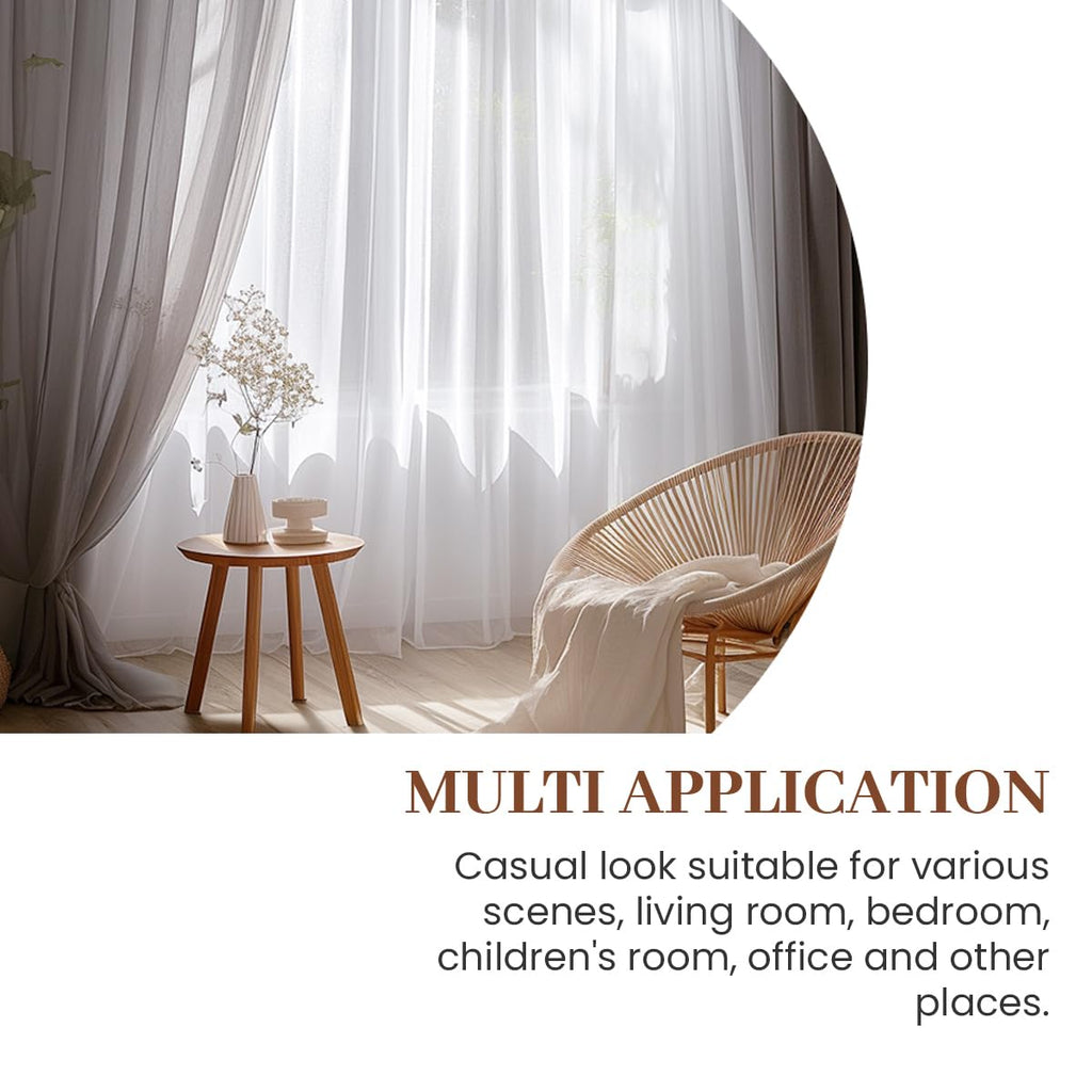 Dreaming Casa Solid Sheer Curtains 84 Inches Long Grey Rod Pocket Voile Draperies for Bedroom Living Room, 2 Panels, Each 42" W x 84" L
