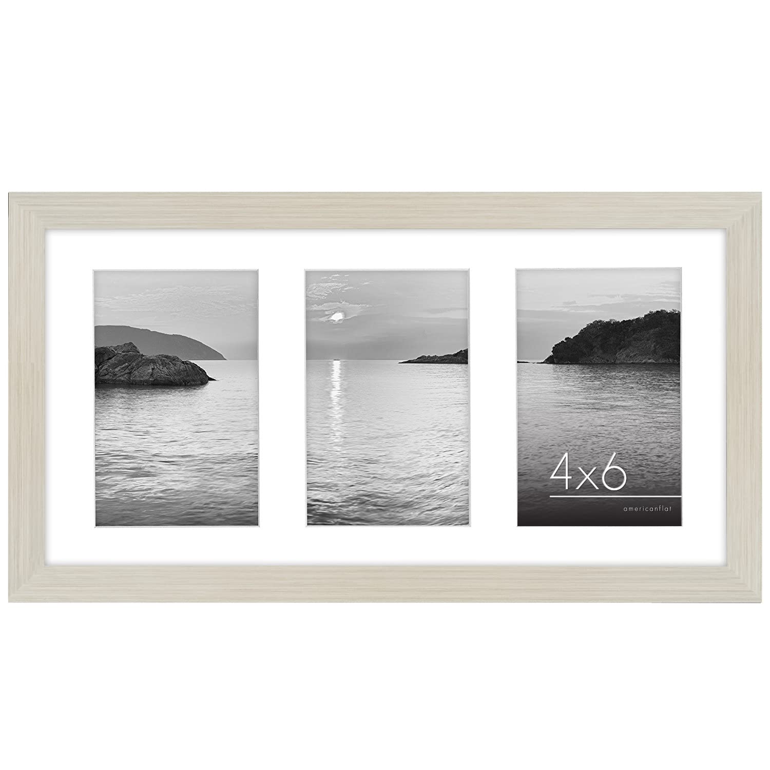 Americanflat 4x6 Double Picture Frame with Shatter-Resistant Glass - Fits Two 4x6 Photos or use as One 6x14 Frame - Signature Collection - Collage Frames for Tabletop and Wall Display - Black
