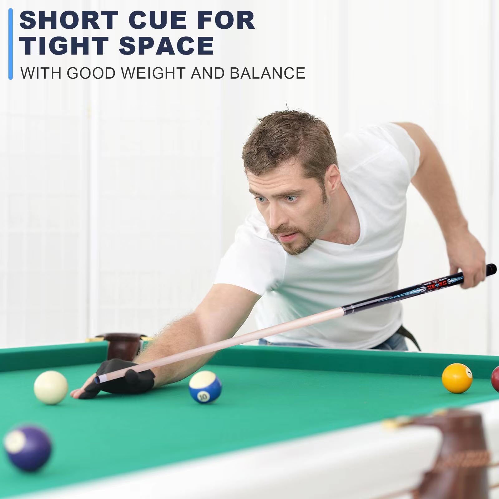36”/42”/48” Canadian Maple Billiard Short Pool Cues for Tight Places