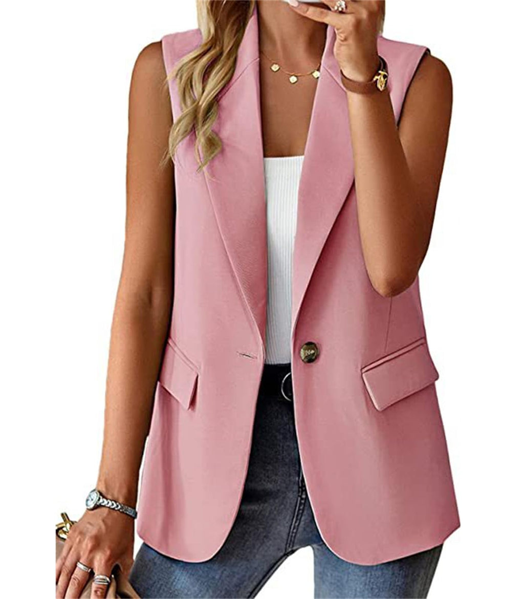 Sleeveless Blazer Vest for Women Summer 2026 Fashion Casual Lightweight Open Front Work Office Blazer Jackets with Pockets