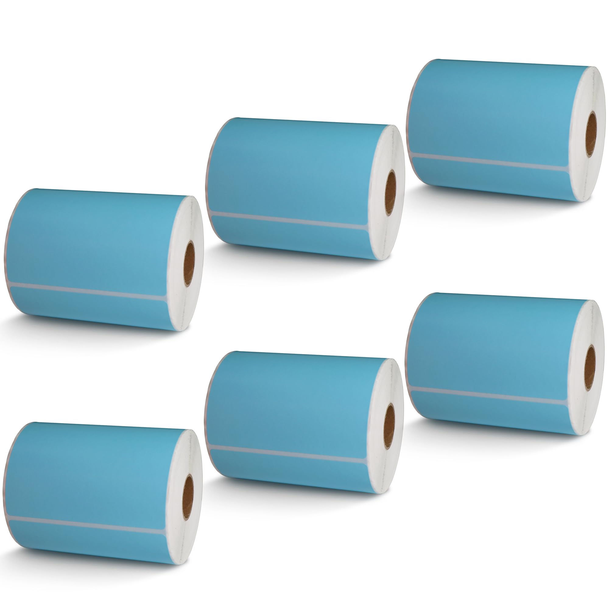 BETCKEY - 1" x 0.5" Small Labels Compatible with Zebra & Rollo Label Printer, Premium Adhesive & Perforated[Light Blue, 6 Rolls, 14580 Labels]