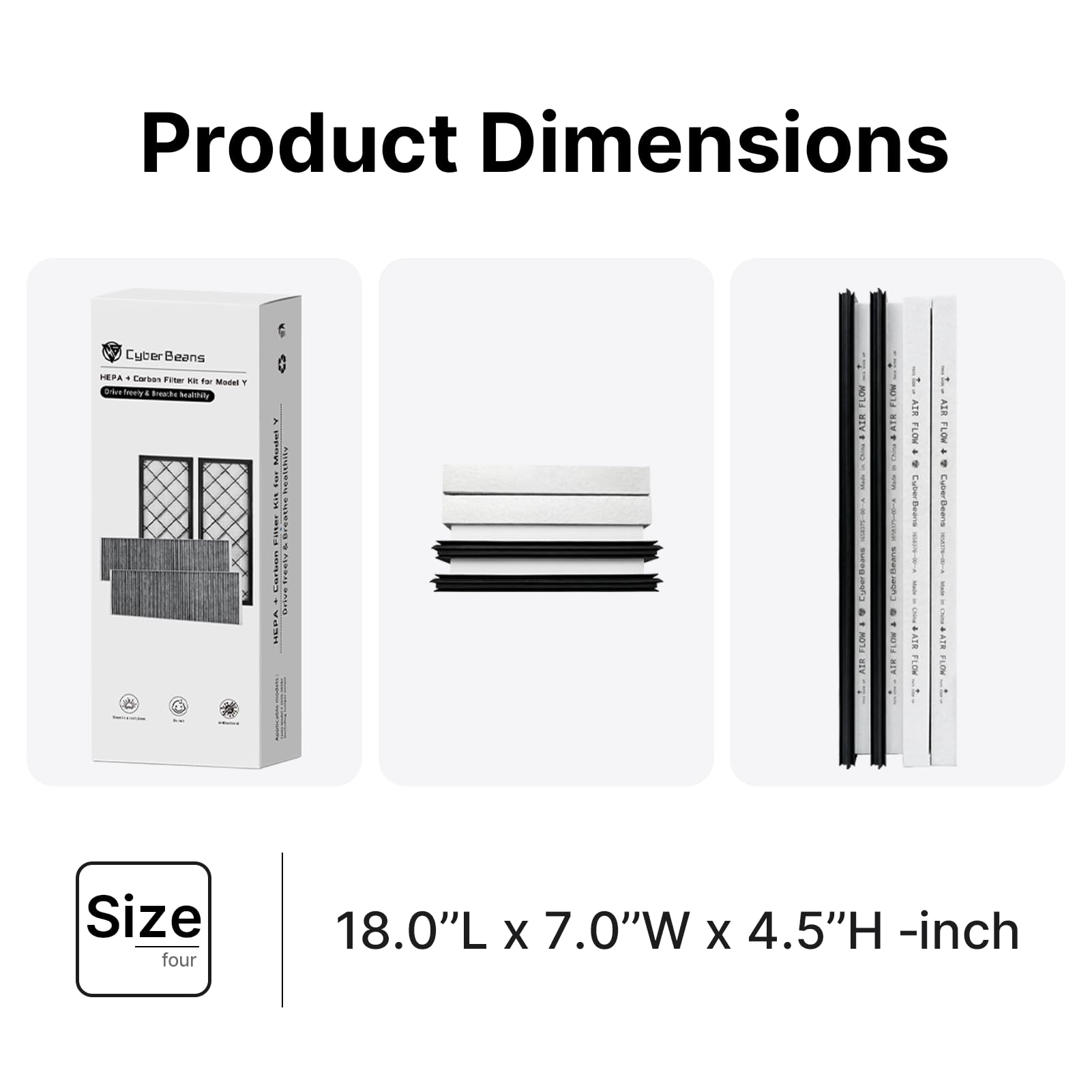 Air Conditional Replacement with Activated Carbon for Tesla Model 3 Model Y HEPA Cabin Air Filter Accessories 2016-2024/2025/2026 Juniper Highland Upgraded Version(2 Pack)